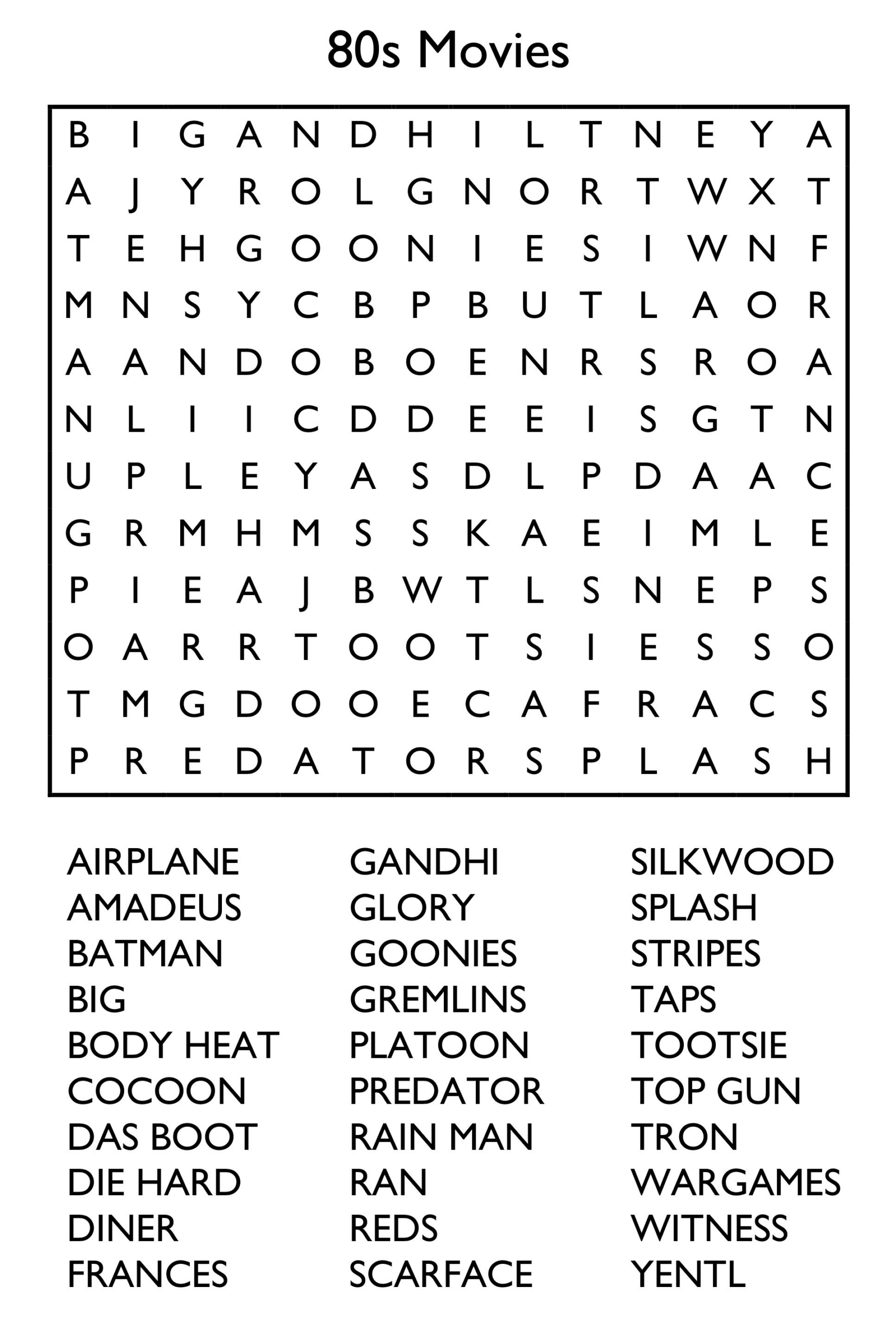 10 Free Printable Word Search Puzzles regarding Free Printable Word Searches For Adults Large Print