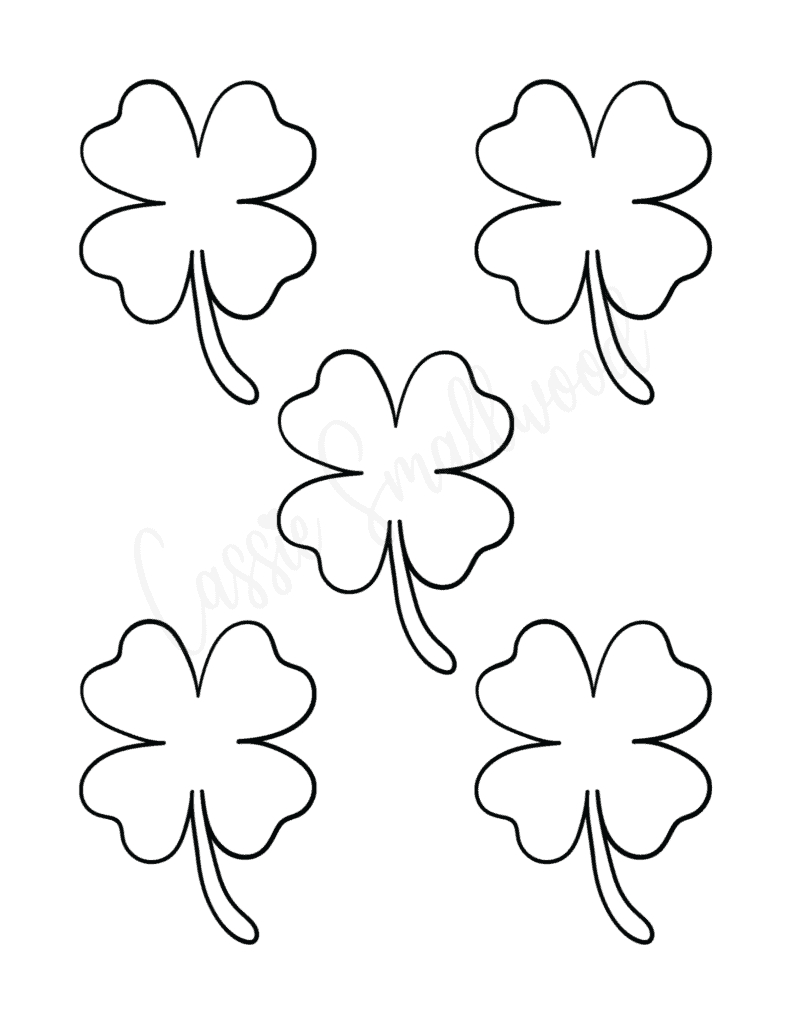 12 Cute Four Leaf Clover Printable Templates (Free!) - Cassie for 4 Leaf Clover Printable Template