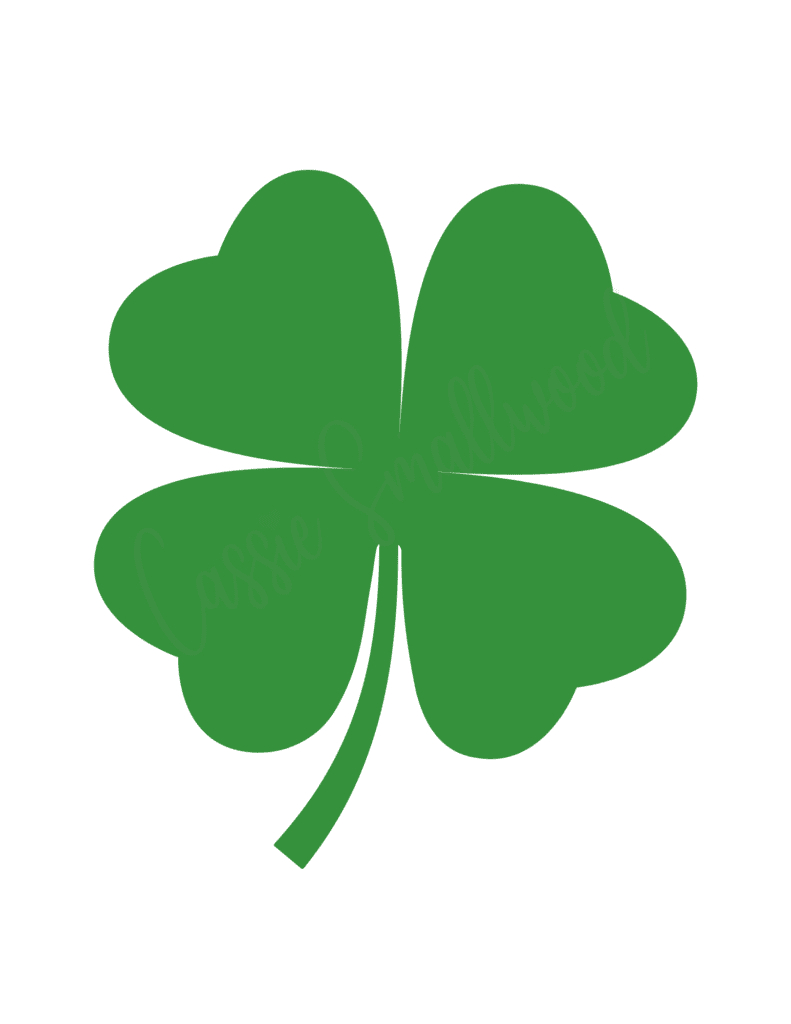12 Cute Four Leaf Clover Printable Templates (Free!) - Cassie inside Printable Green Four Leaf Clover