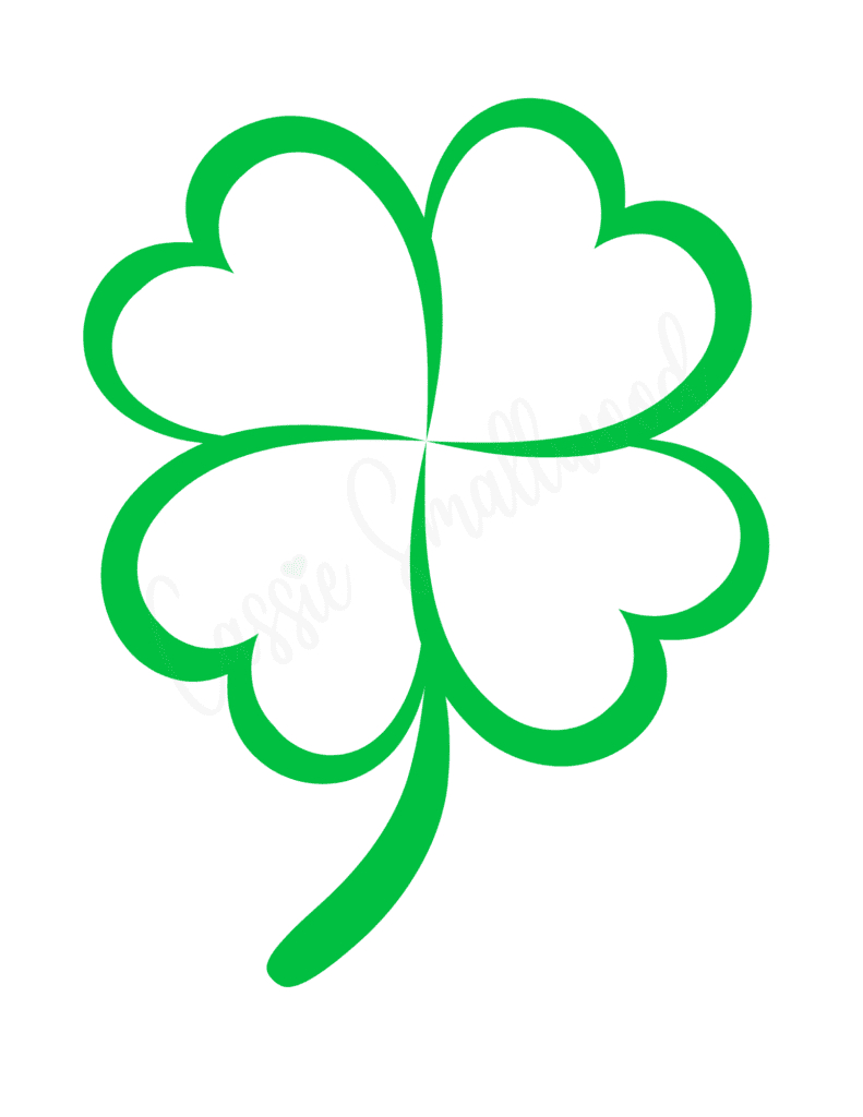 12 Cute Four Leaf Clover Printable Templates (Free!) - Cassie with regard to Printable Green Four Leaf Clover