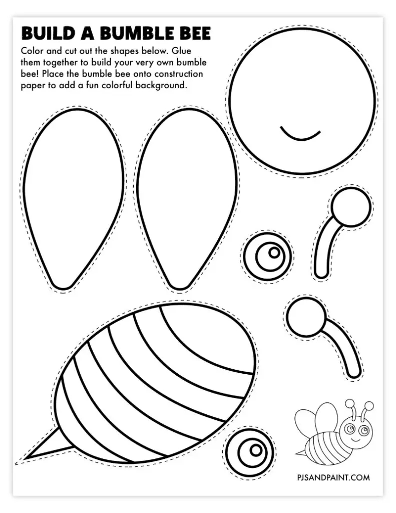 120 Free Printable "Build Your Own" Crafts - Pjs And Paint throughout Kindergarten Arts and Crafts Printable
