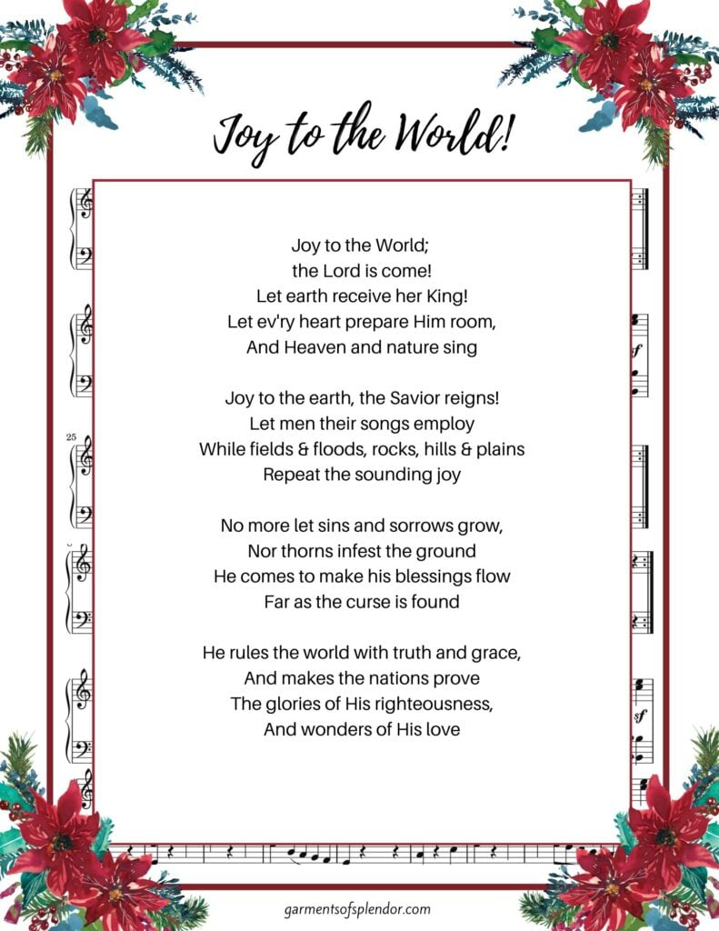 17 Beautiful Christmas Hymns To Uplift Your Soul (With Free for Joy To The World Lyrics Printable