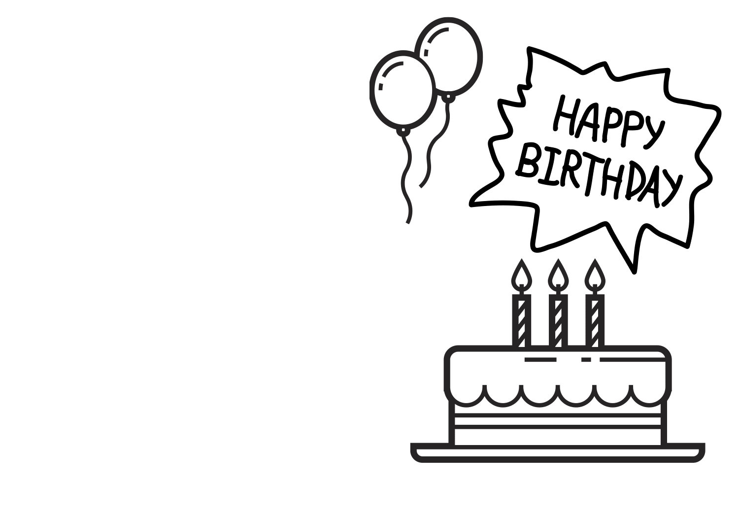 20 Printable Birthday Cards To Color - Parade regarding Printable Birthday Cards Black And White