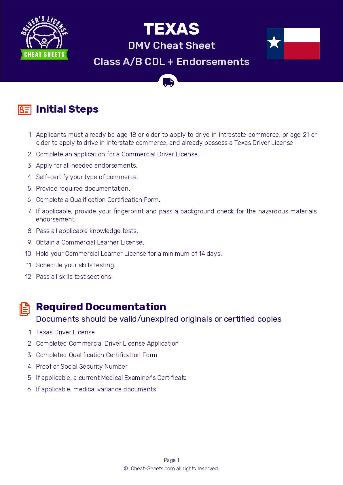 2025 Texas Dmv Cdl Permit Test Cheat Sheet. 99% Pass Rate! intended for General Knowledge Cdl Test Questions And Answers Printable