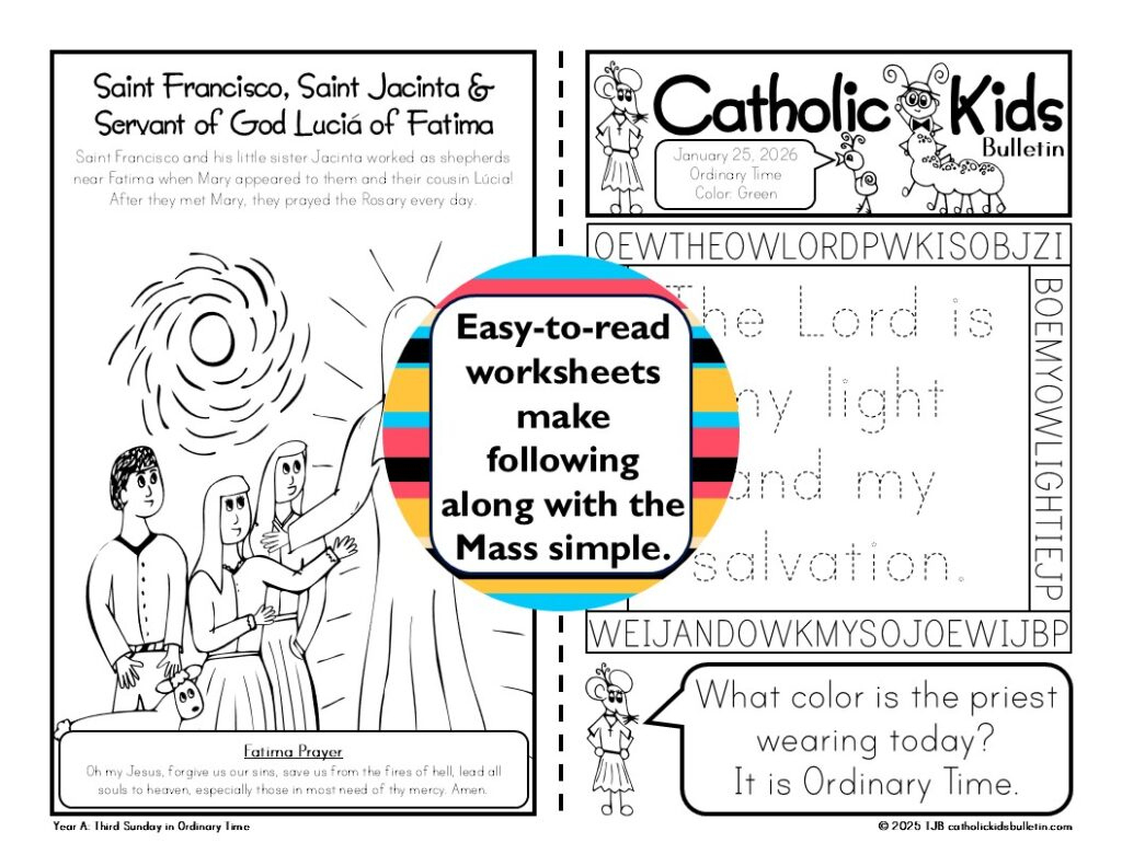 2026 Catholic Kids Bulletins | Catholic Kids Bulletins in Free Printable Children's Worship Bulletins