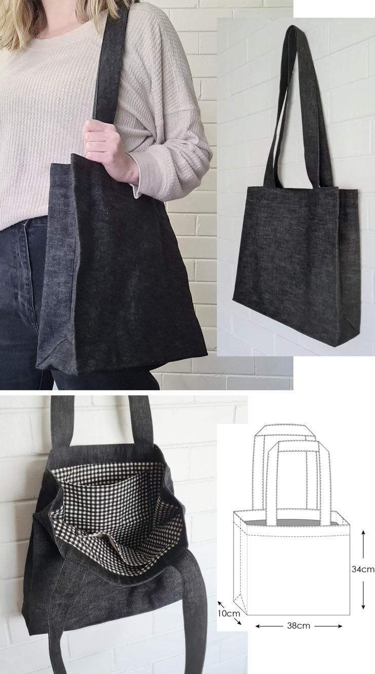 24 Best Tote Bag Sewing Patterns (12 Free Pdfs!) with Printable Tote Bag Pattern Template
