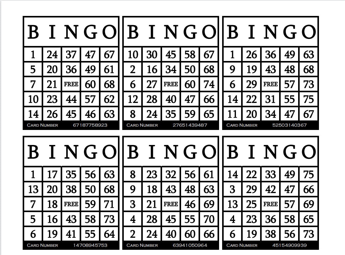 3600 Printable Bingo Cards, 6 Per Page, Large, Activities For intended for Printable Bingo Cards 6 Per Page