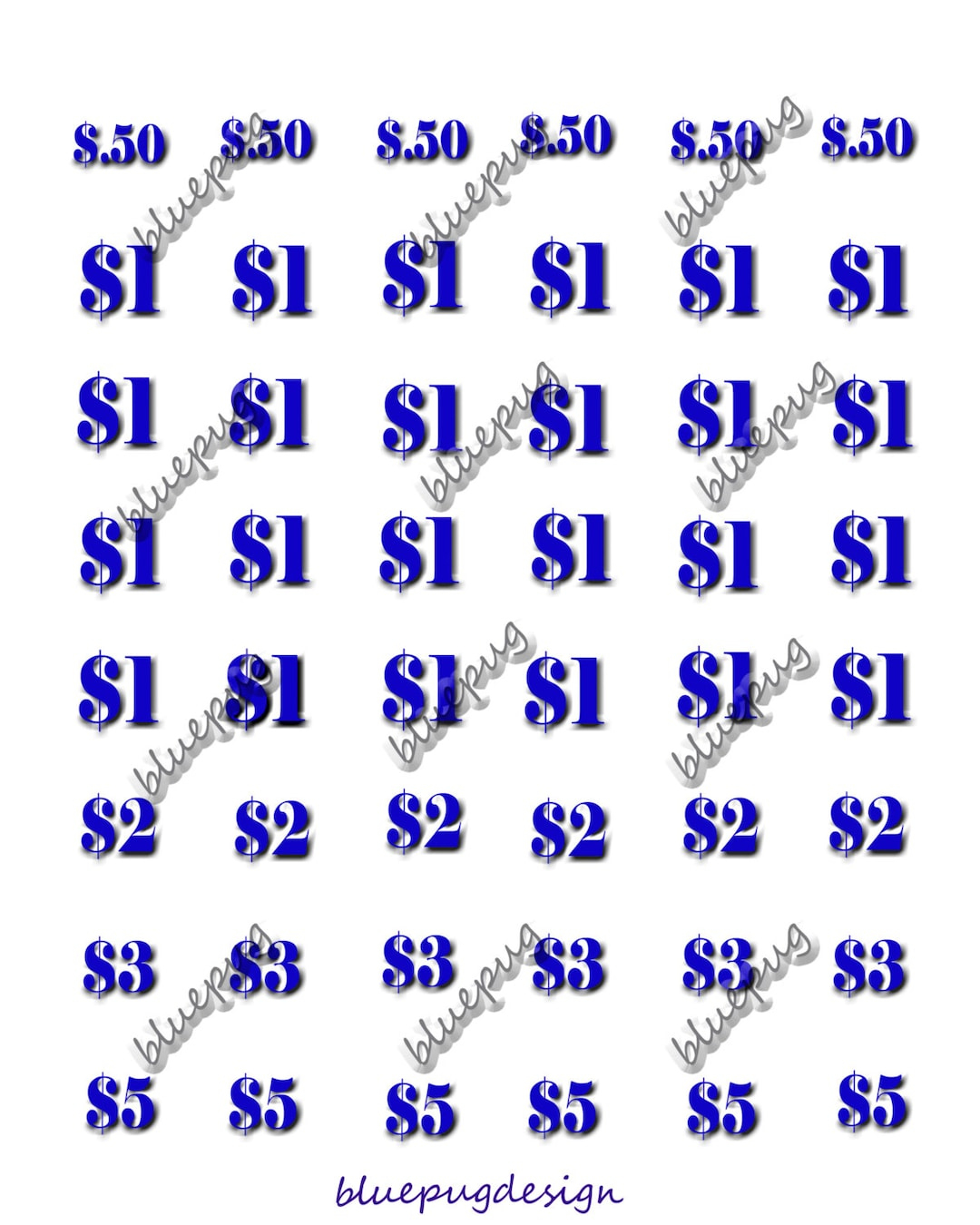 40 Sales, Event, Yard Sale Price 1" Stickers Labels Blue Digital Download Printable 8.5X11 Collage Sheet Instant Download - Etsy with regard to Printable Yard Sale Price Stickers