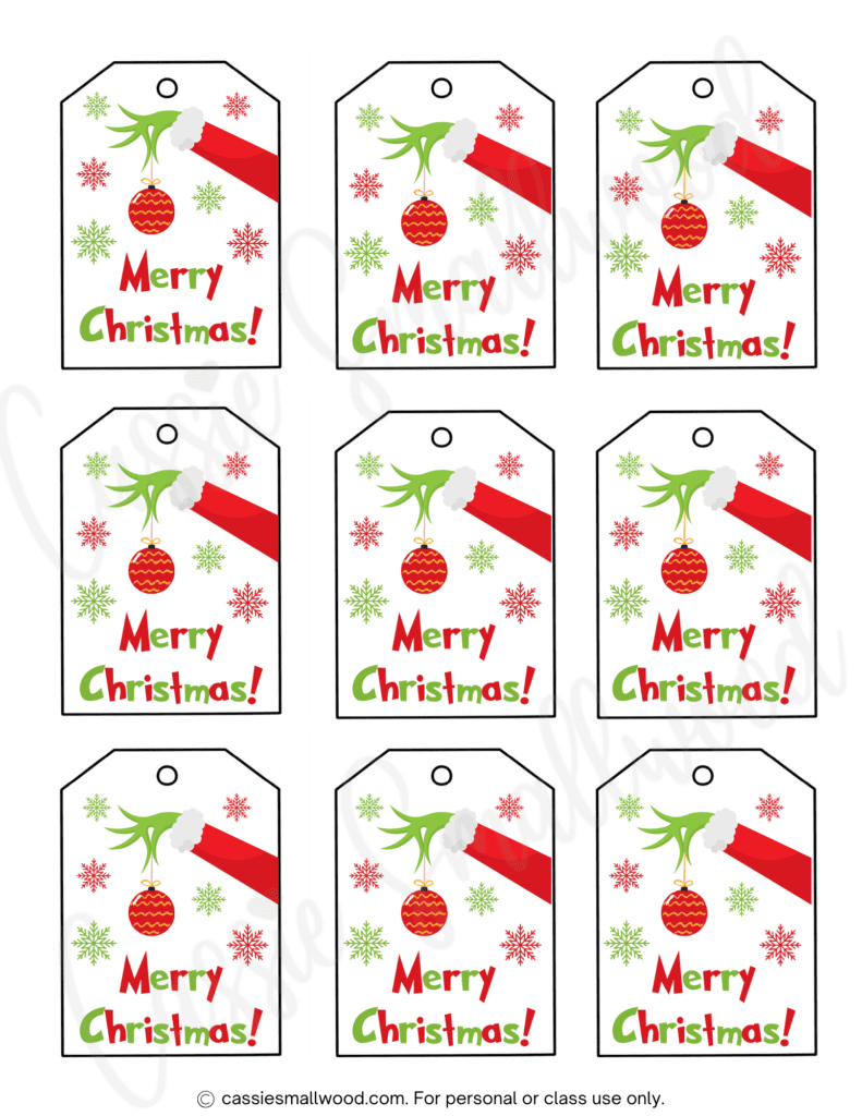 400+ Cutest Printable Christmas Tags (Free Pdf) - Cassie Smallwood with regard to Printable Gift Tags For Christmas