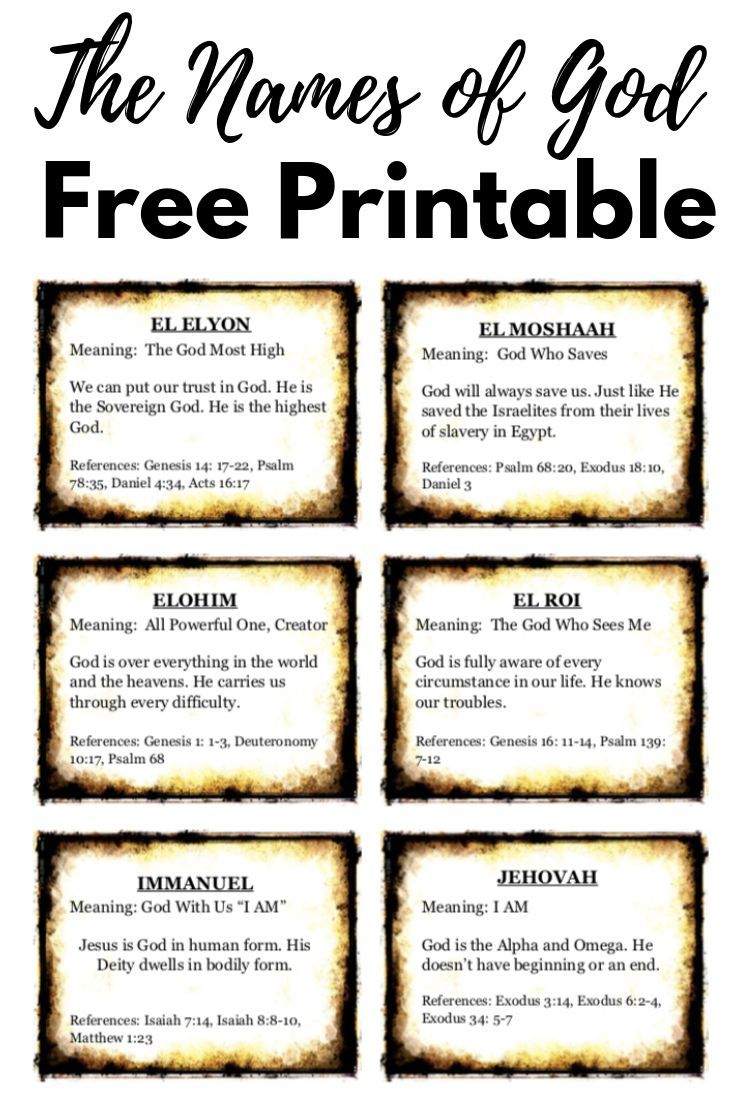 47 Names Of God Plus! Free Printable with Printable List Of The Names Of God