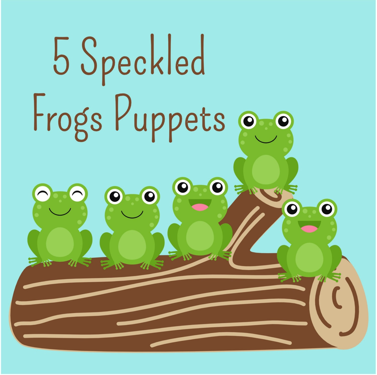 5 Little Speckled Frogs Printable Puppets! Instant Digital intended for Five Green And Speckled Frogs Printable