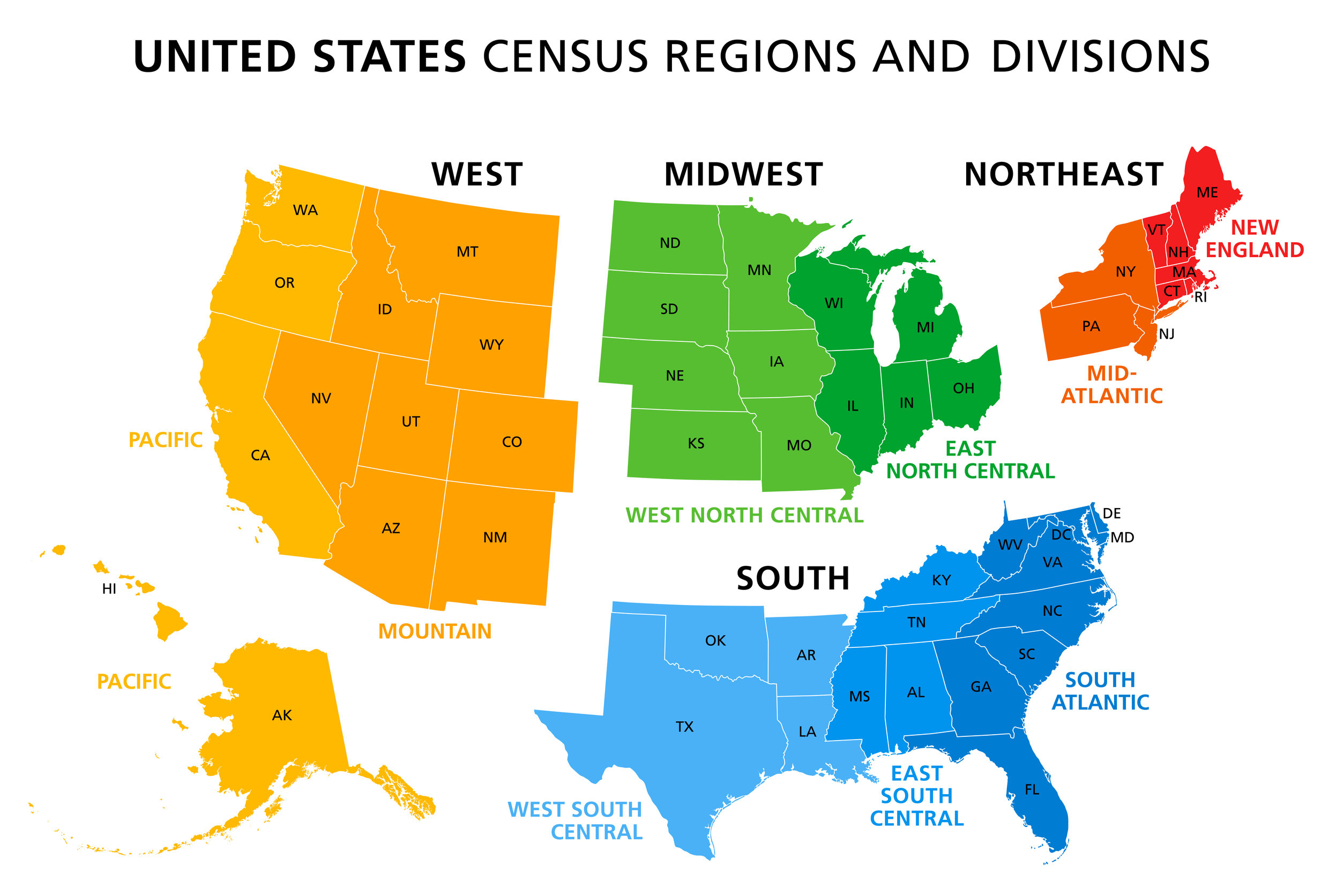 5 Us Regions Map And Facts | Mappr inside United States Regions Map Printable