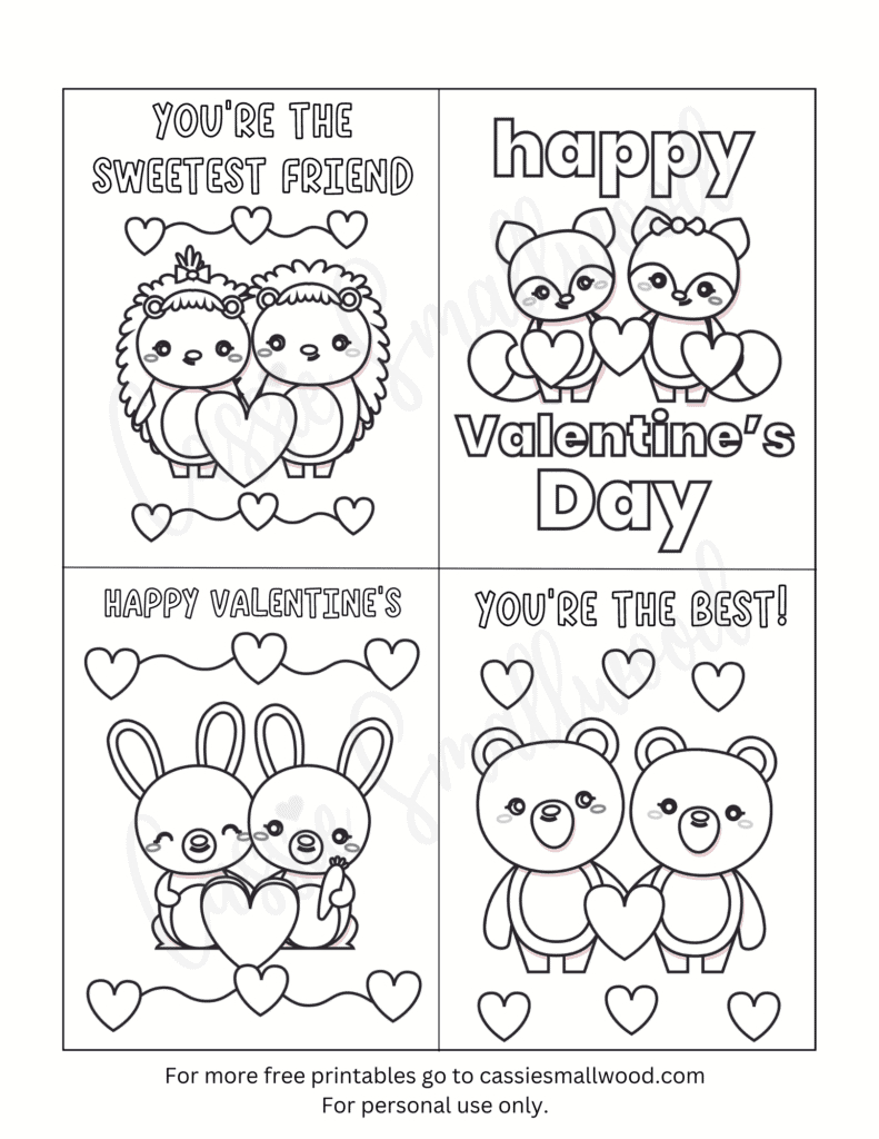 93 Cutest Printable Valentine'S Day Cards To Color - Cassie Smallwood within Happy Valentine's Day Card Printable