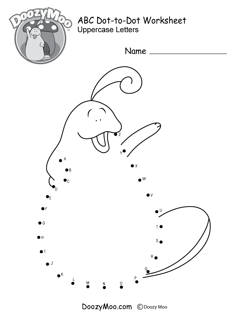 Abc Dot-To-Dot Worksheet (Free Printable) - Doozy Moo intended for Abc Dot to Dot Printables