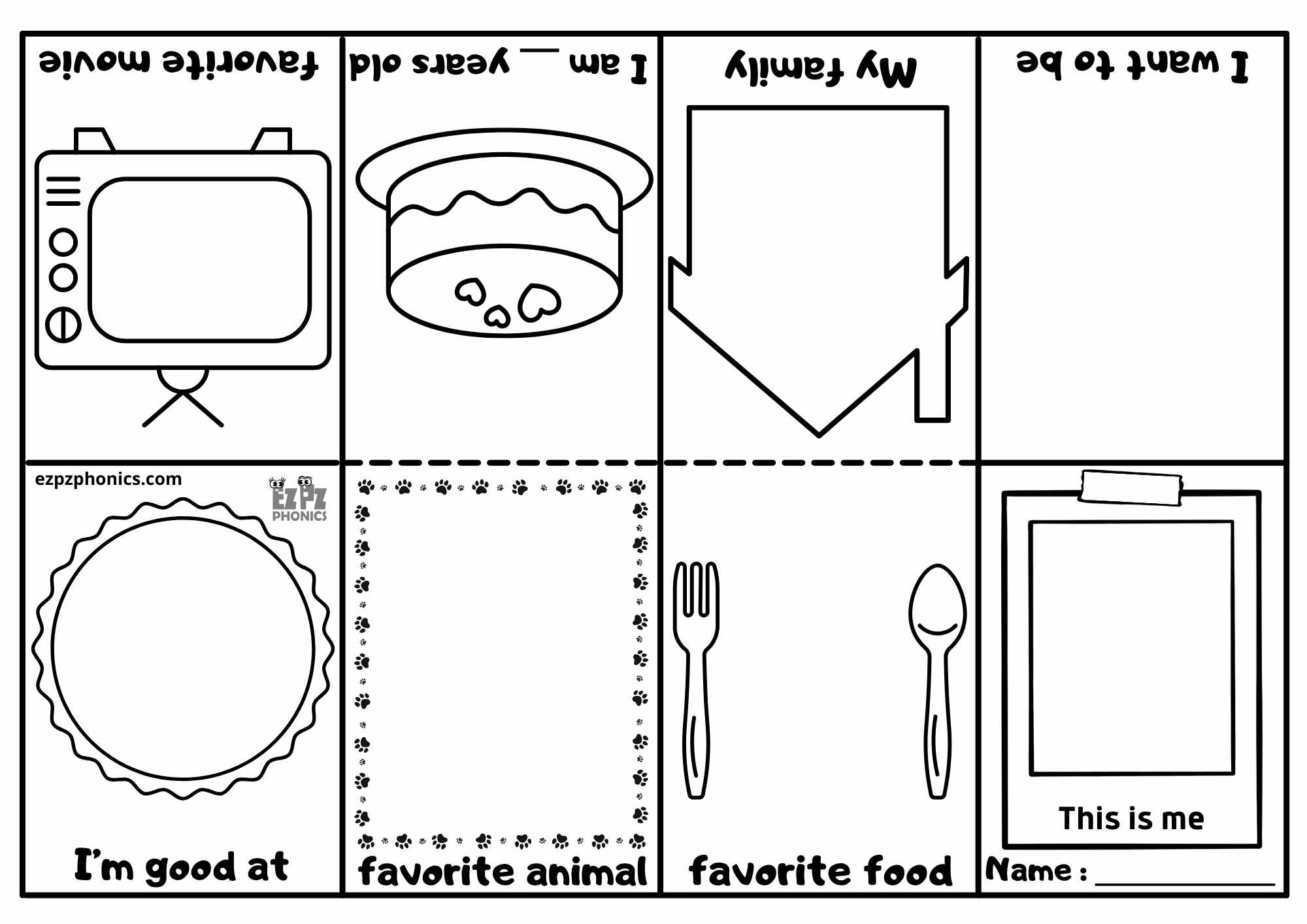 All About Me Mini Book For Kindergarten And Preschool Coloring intended for All About Me Book Printable