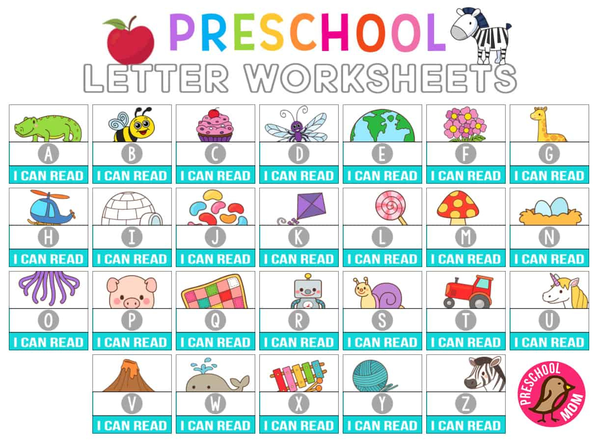 Alphabet Printables - Preschool Mom in Free Printable Letter Worksheets For Preschoolers