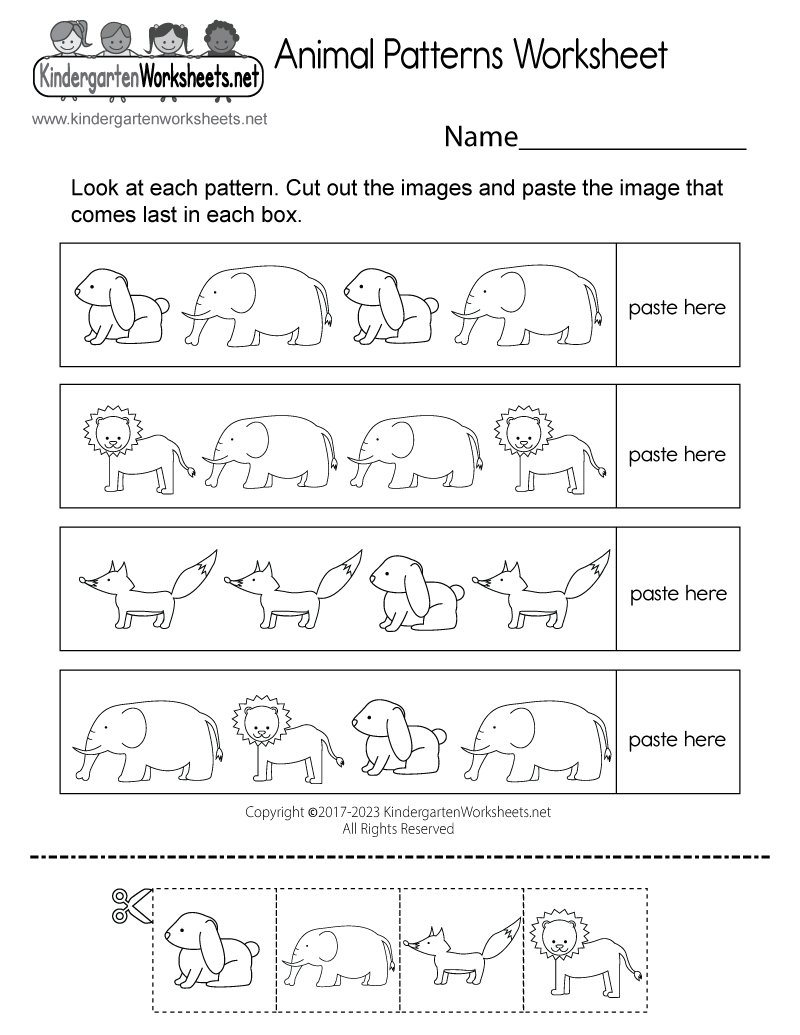 Animal Patterns Worksheet - Free Printable, Digital, & Pdf with regard to Free Printable Pattern Worksheets For Kindergarten