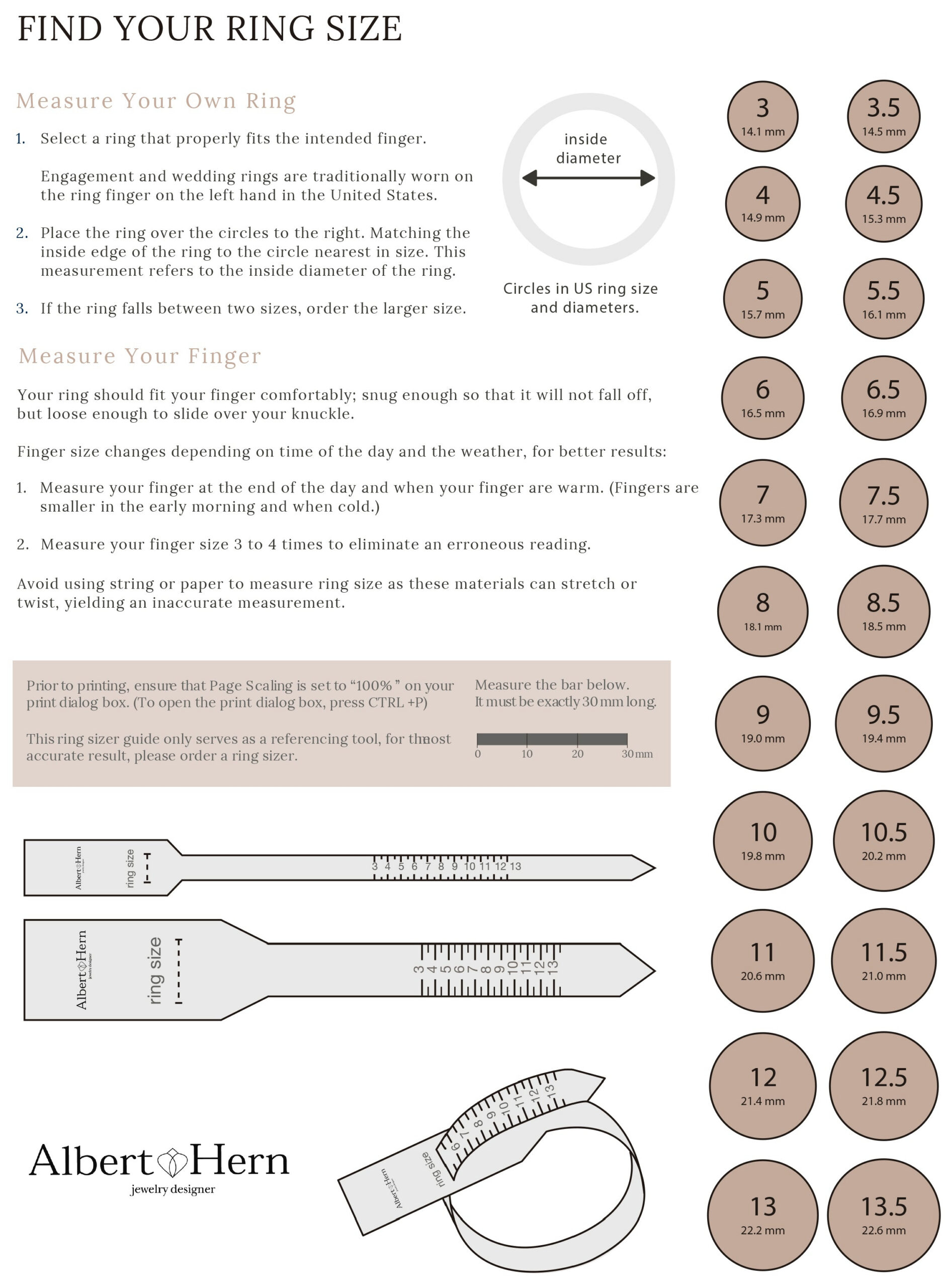 At Home Where To Measure Finger For A Ring How To Measure Ring intended for Printable Ring Size Chart Women'S