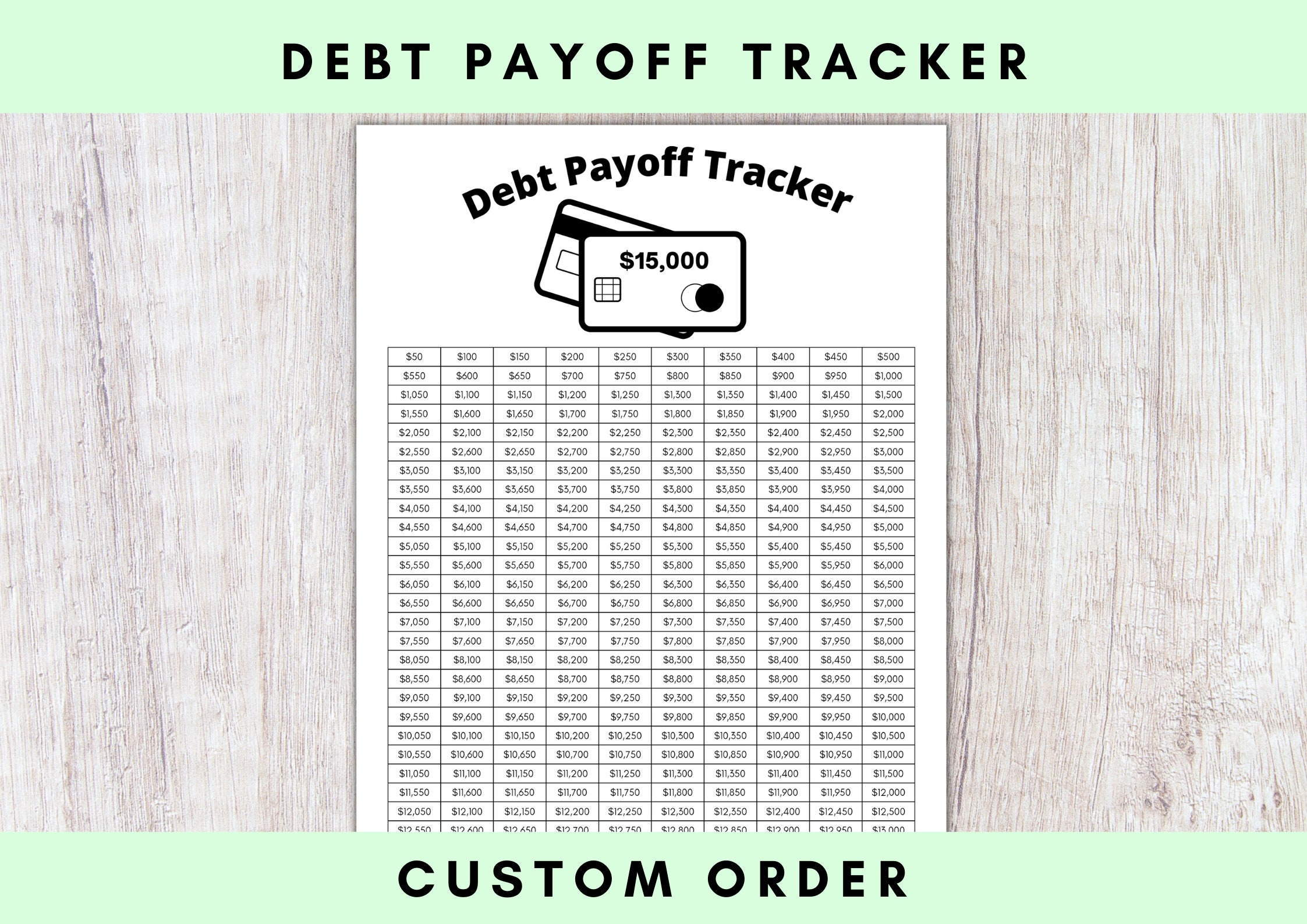 Benutzerdefinierte Payoff Tracker | Personalisierte in Free Printable Debt Free Charts