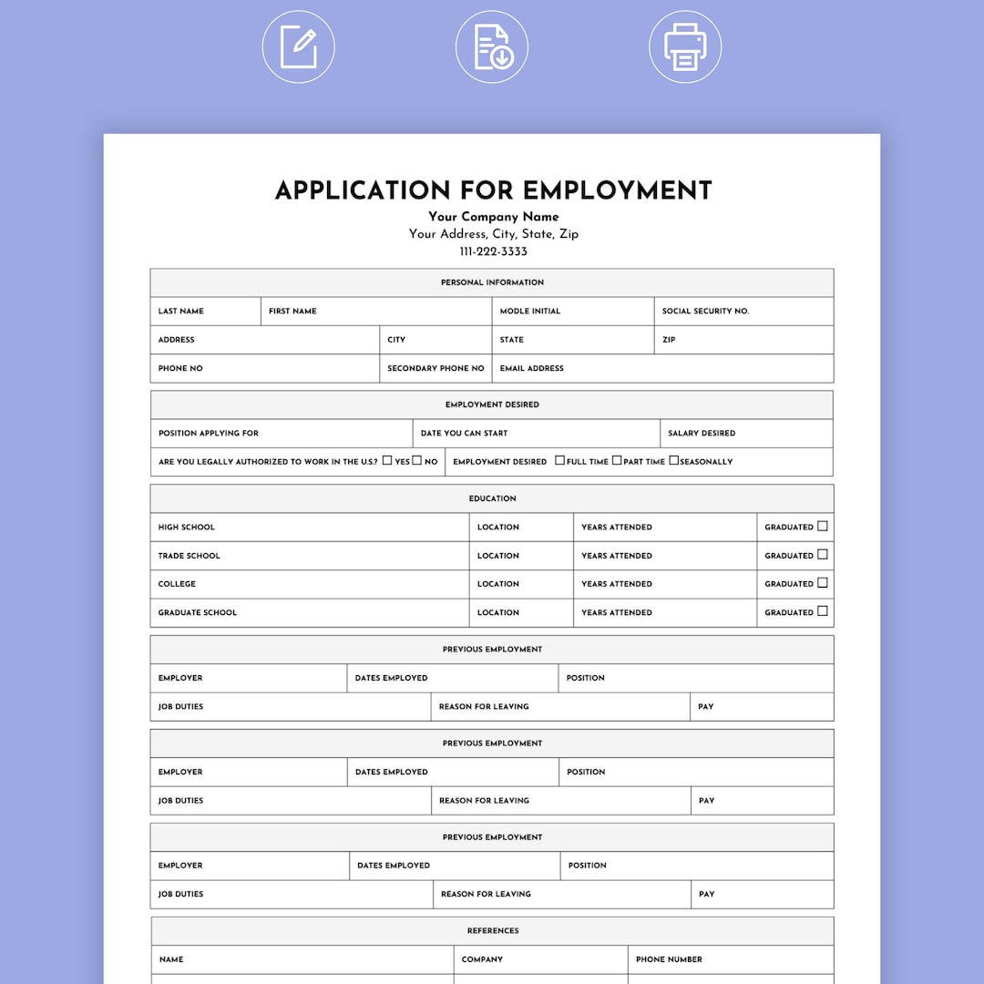 Bewerbungsvorlage, Bewerbung, Stellenbörse, Bewerbung Um throughout Blank Printable Applications For Employment