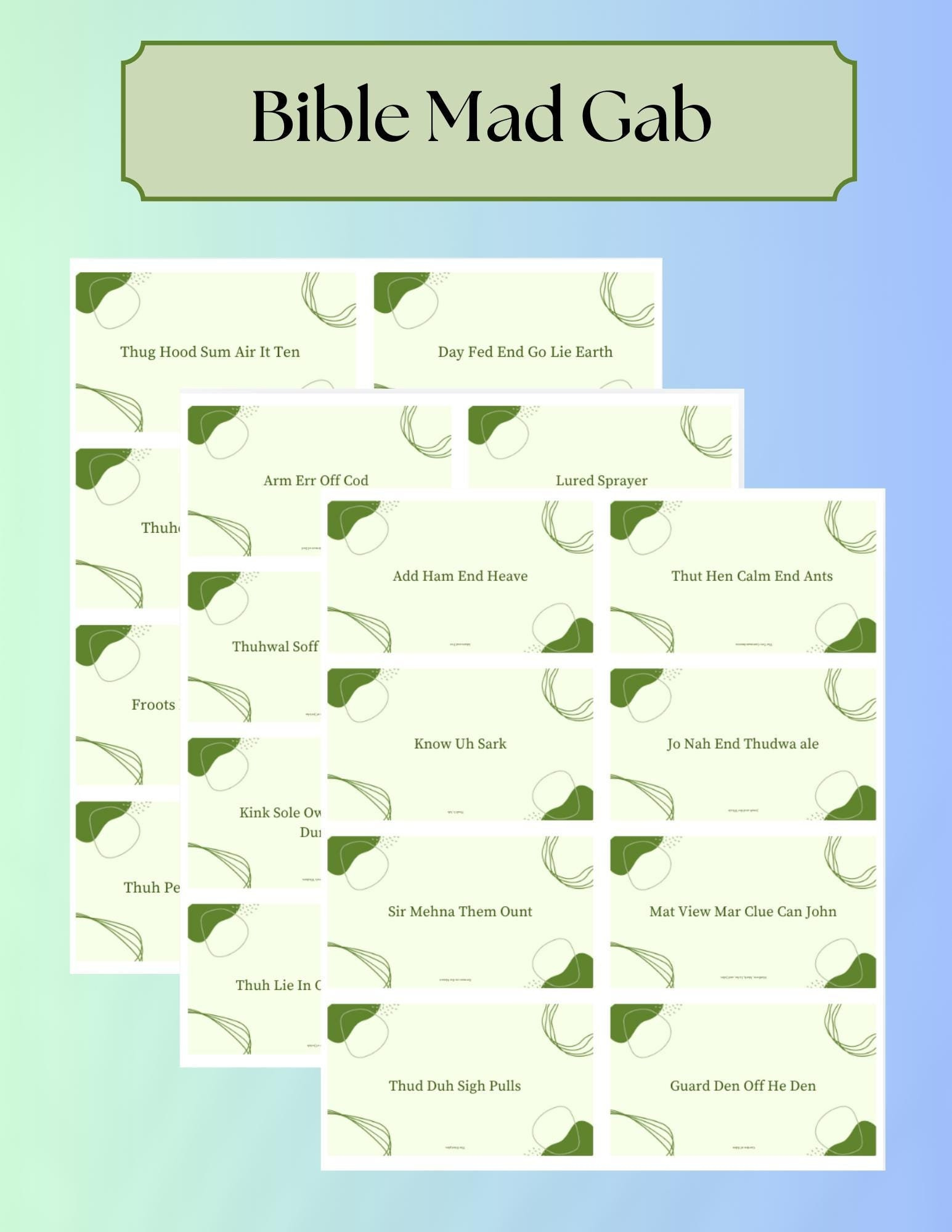Bible Mad Gab Instant Download - Etsy in Printable Mad Gab Cards