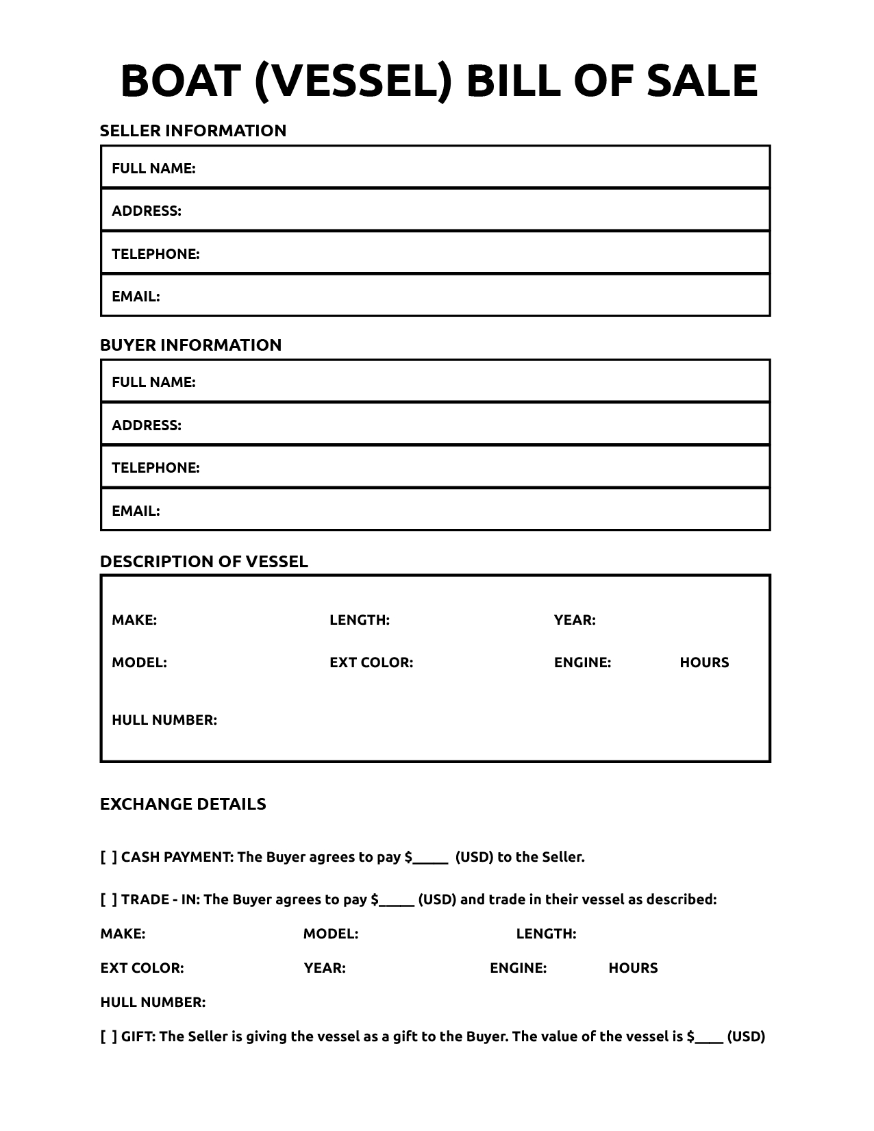 Bill Of Sale For Boat - World Of Printables with Free Printable Bill Of Sale For Boat