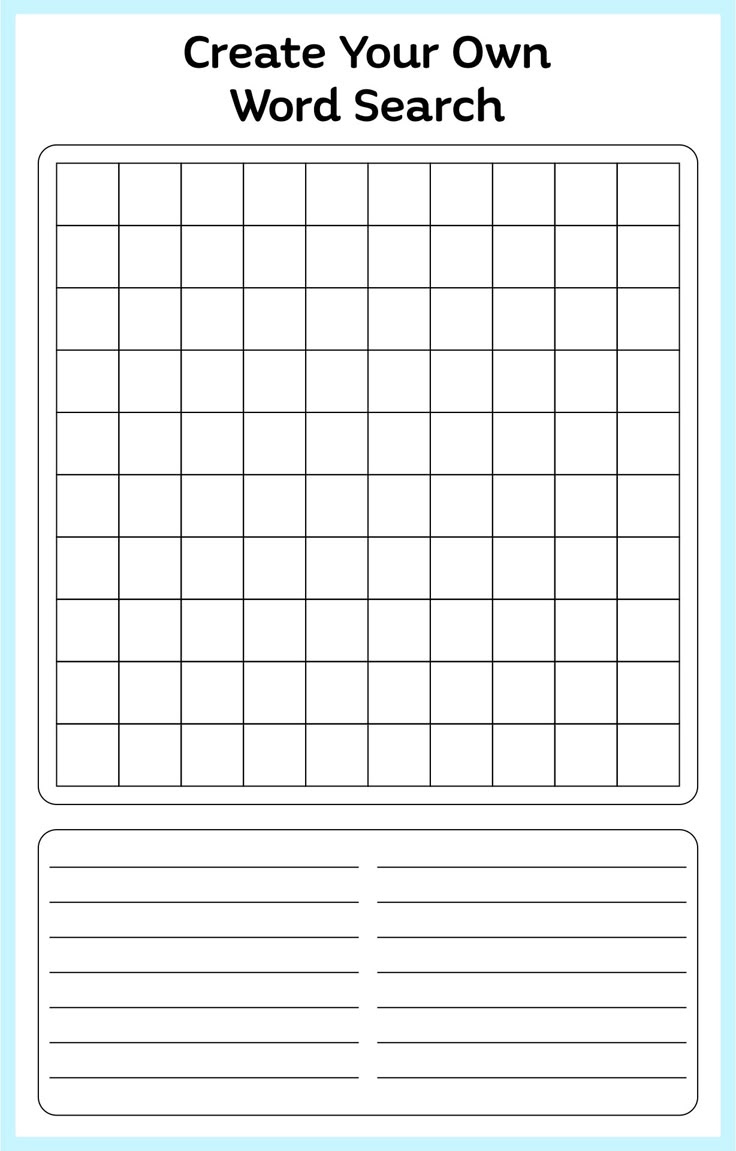 Blank Word Search Puzzles - 16 Free Pdf Printables | Printablee with regard to Make Your Own Word Search Free Printable