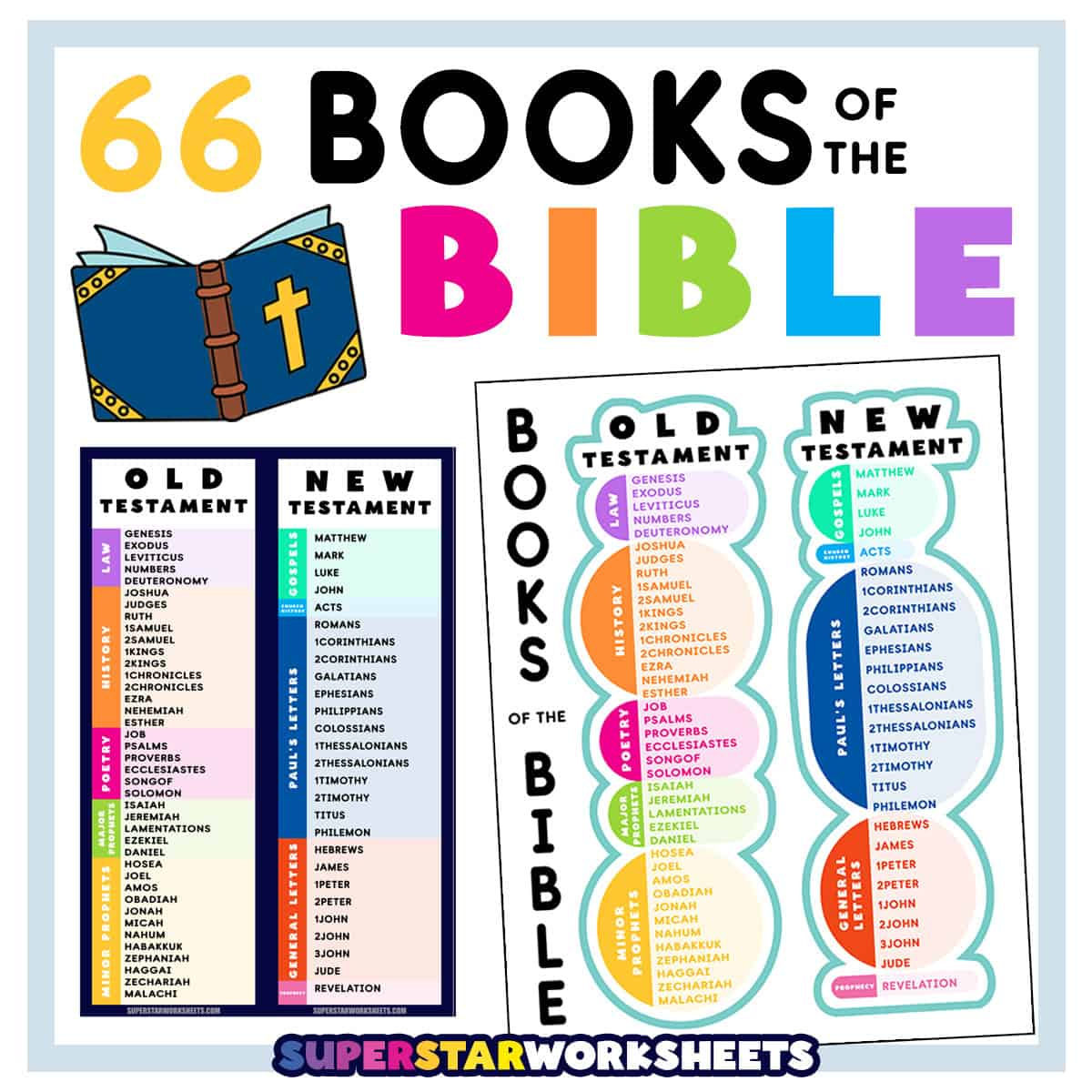 Books Of The Bible List - Superstar Worksheets inside List of Books of the Bible Printable