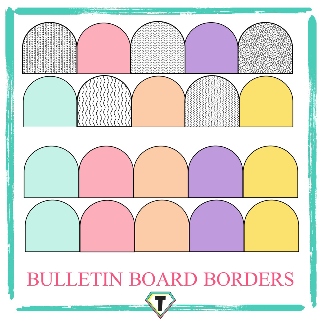 Bulletin Board Borders- Pretty Pastels - The Teacher Hero throughout Free Printable Borders For Bulletin Boards
