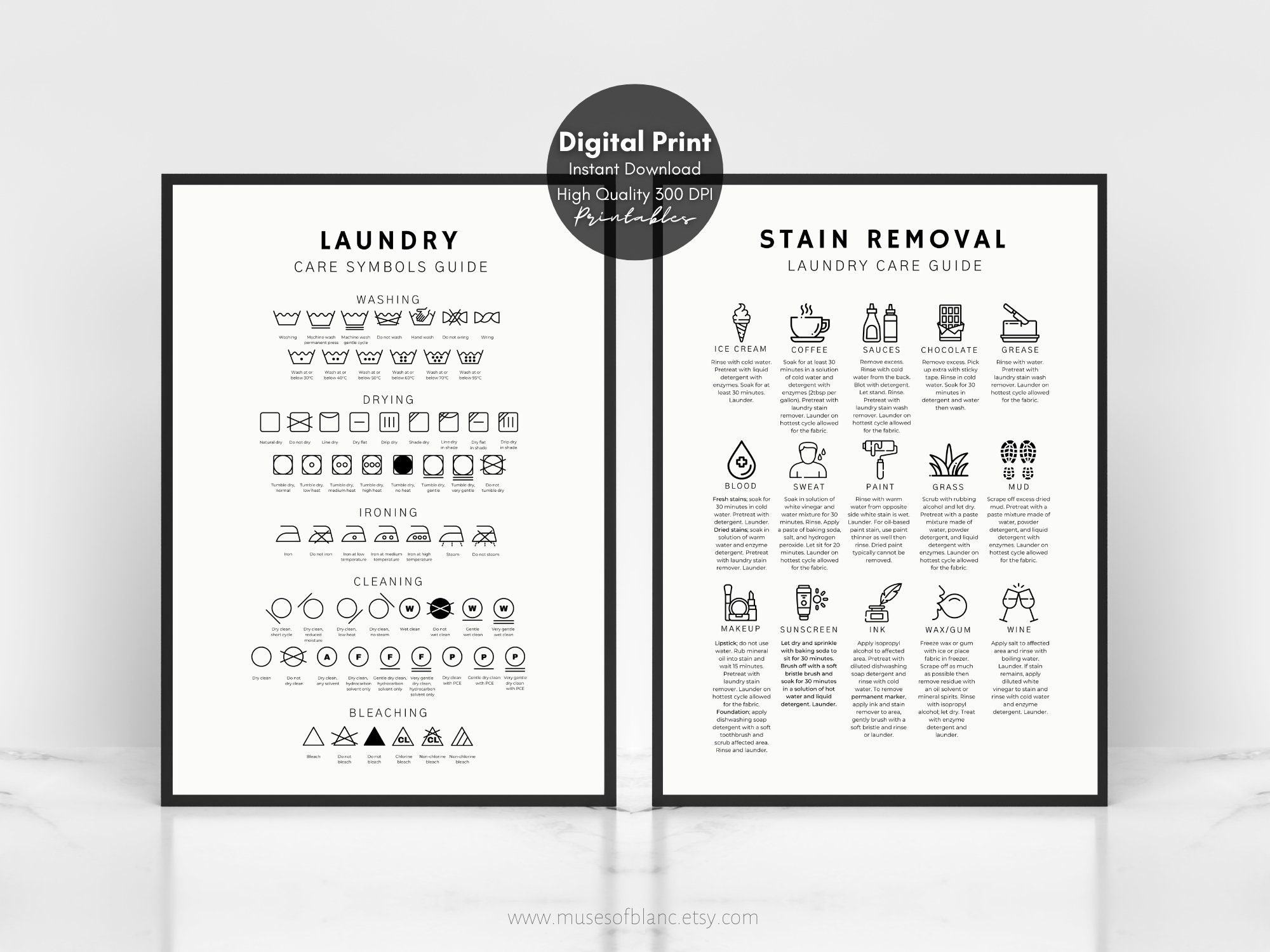 Buy Laundry Room Care Symbols Guide, Fabric Stain Removal Guide for Printable Laundry Symbol Guide English and Chinese