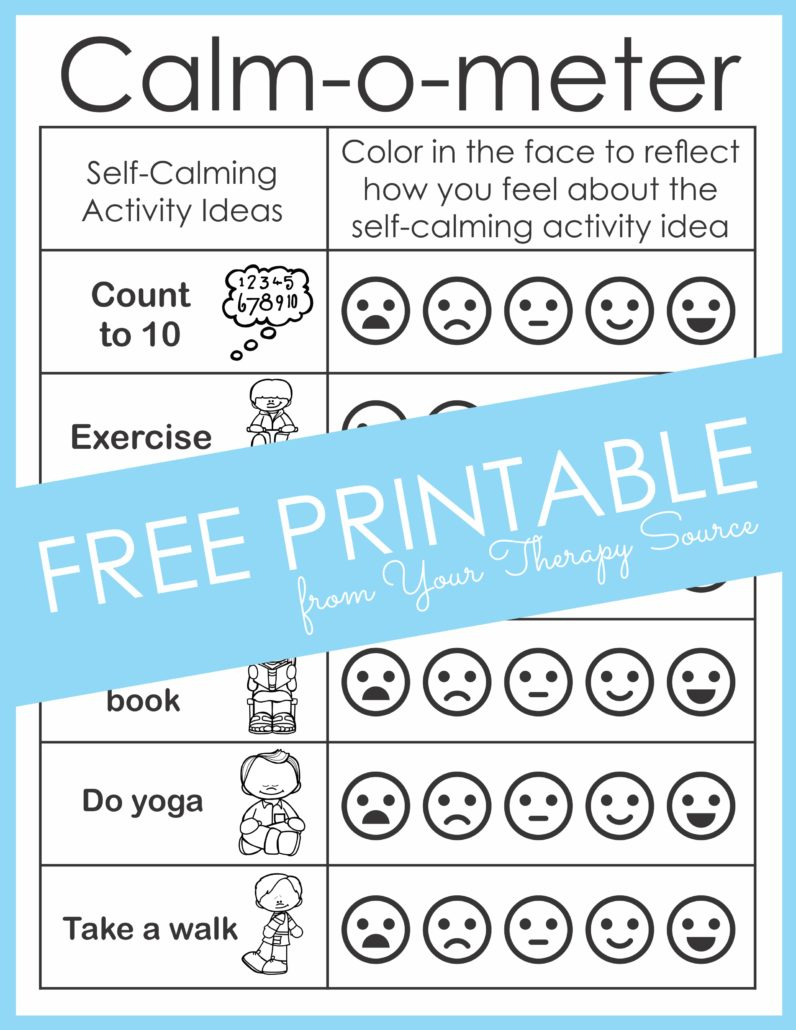 Calm Down Corner Ideas - Free Printables - Your Therapy Source throughout Calm Down Corner Printables Free