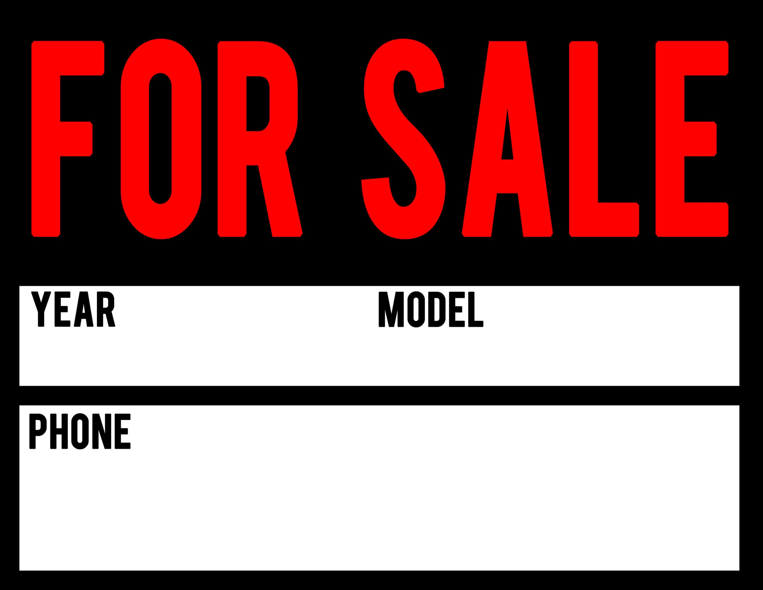 Car For Sale Digital Sign Download (8.5X11 Inches) - Jpeg And Pdf within Printable For Sale Signs For Cars