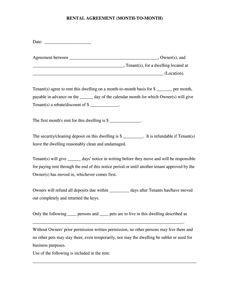 Carroll Rental Agreement Form - Fill Online, Printable, Fillable throughout Free Printable Simple Rental Agreement
