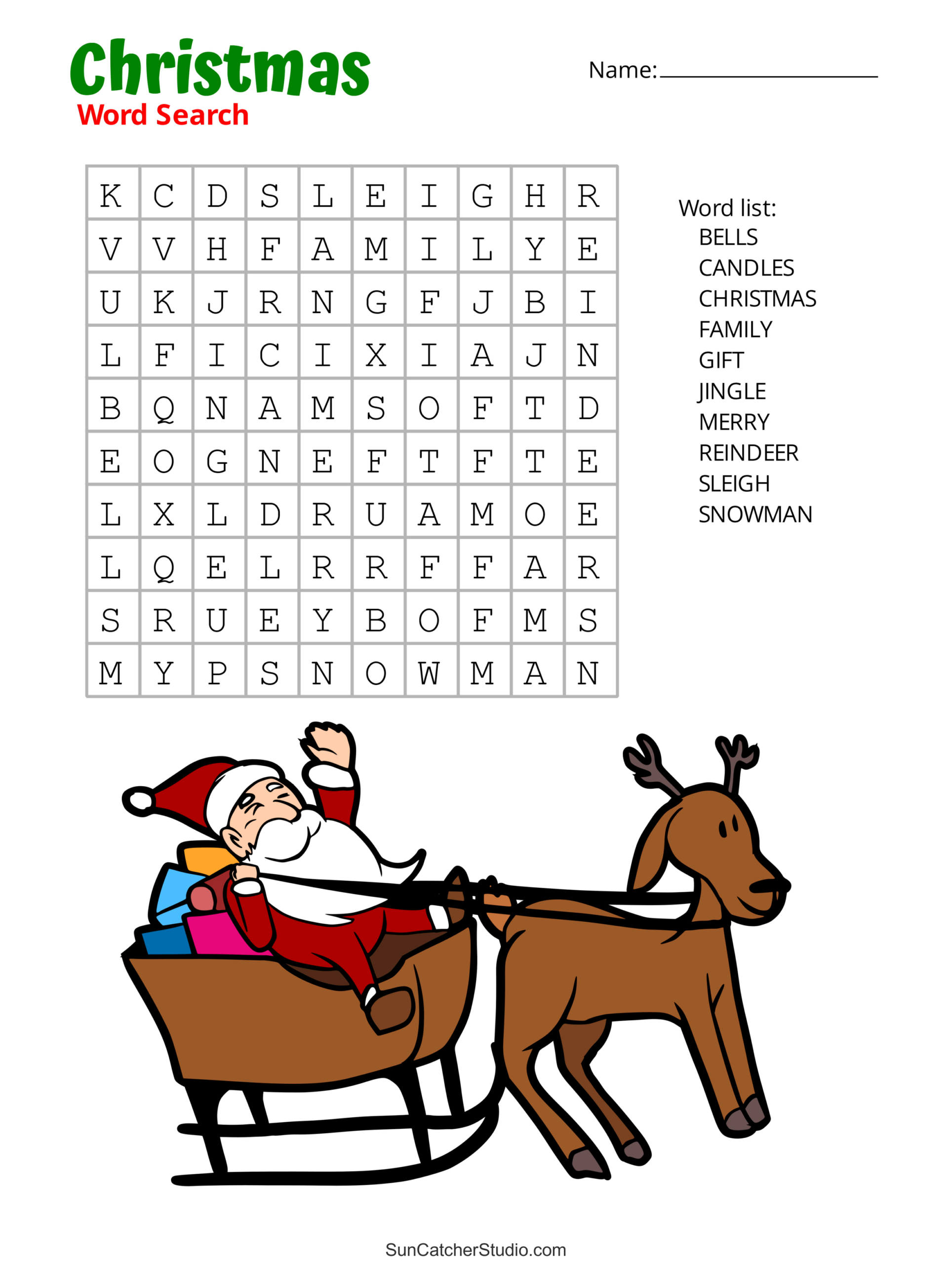 Christmas Word Search (Free Printable Pdf Puzzles) – Free for Christmas Search A Word Printable
