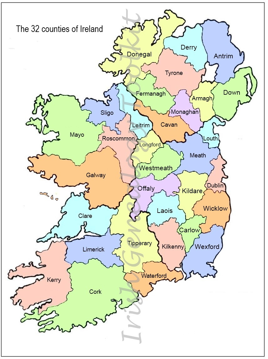 County Map Of Ireland: Free To Download in Map Of Ireland Printable Free