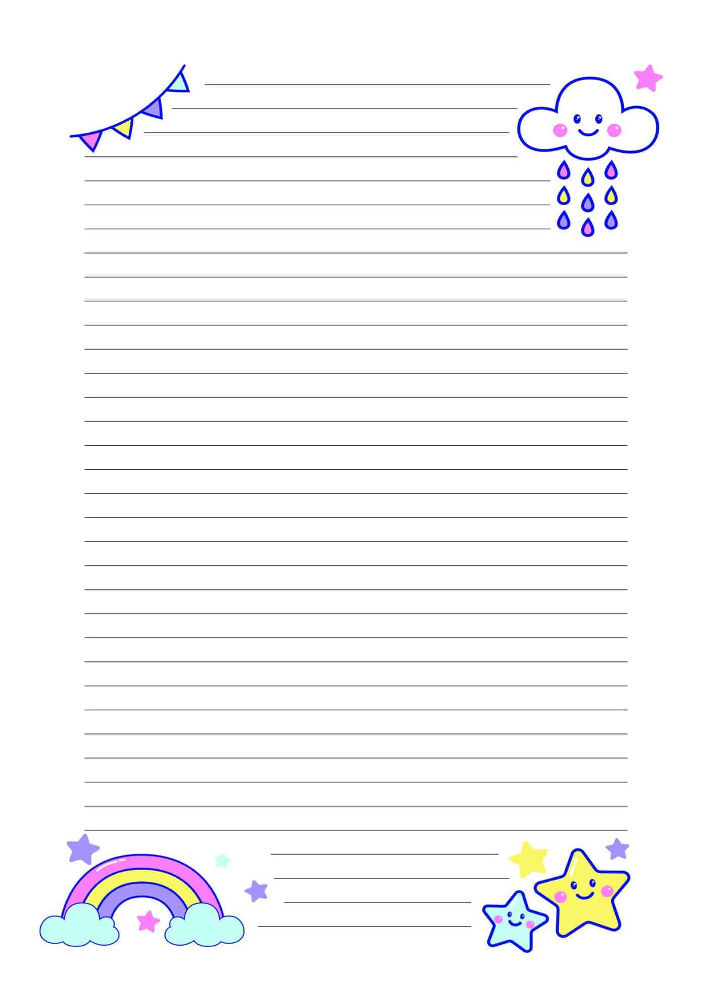 Cute Lined Paper Printable (13 Free Designs) | The Pink Craft Box pertaining to Cute Printable Notebook Paper