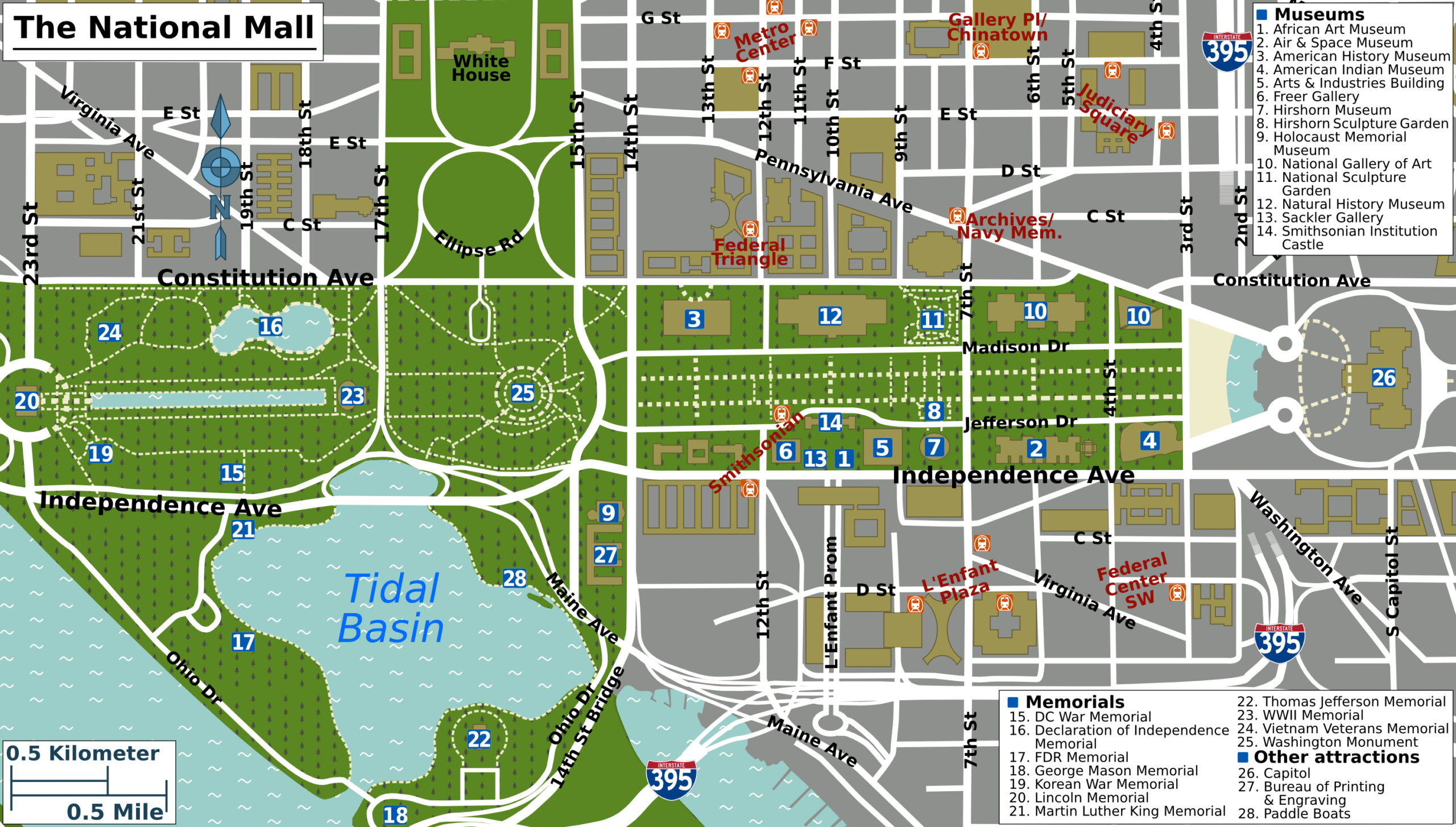 Datei:national Mall District Map – Reiseführer Auf Wikivoyage with regard to Printable Map of the National Mall