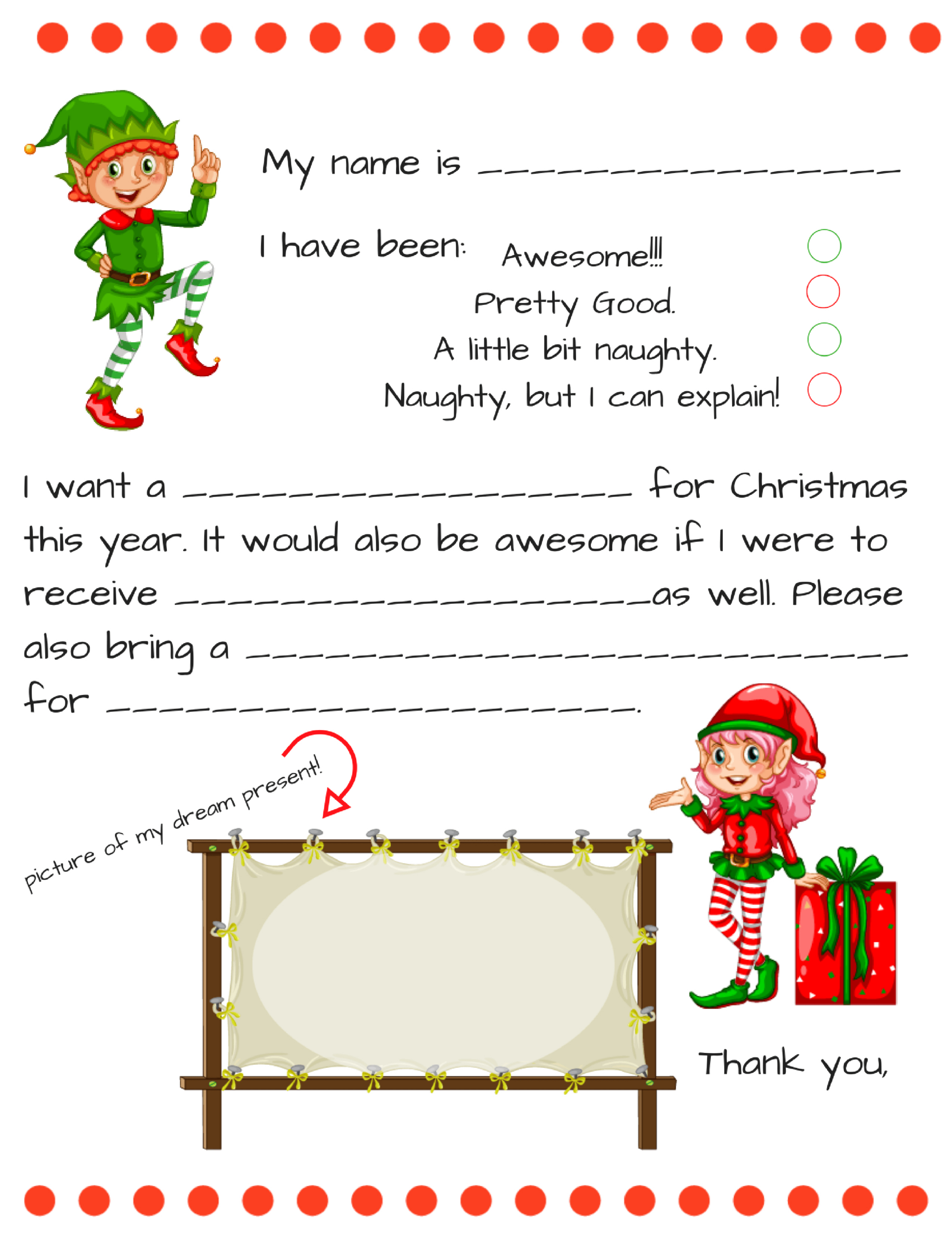 Dear Santa Fill In Letter Template - Momdot with regard to Blank Letter To Santa Printable