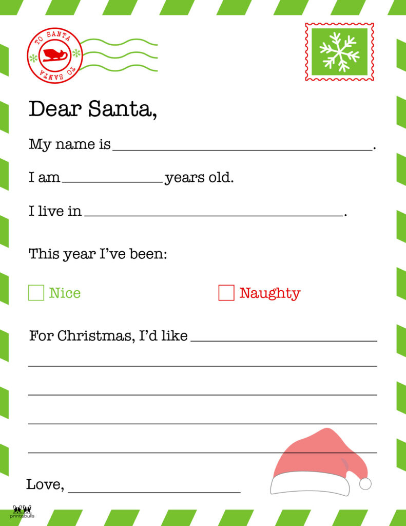 Dear Santa Letter Printables - Free | Printabulls for Free Printable Letter To Santa Templates
