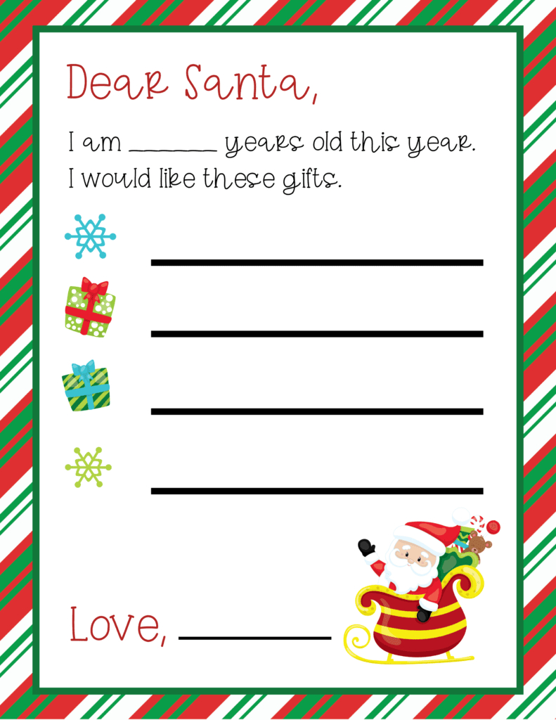 Dear Santa Wish List Printable: Free Downloadable Template For regarding Dear Santa Wish List Printable