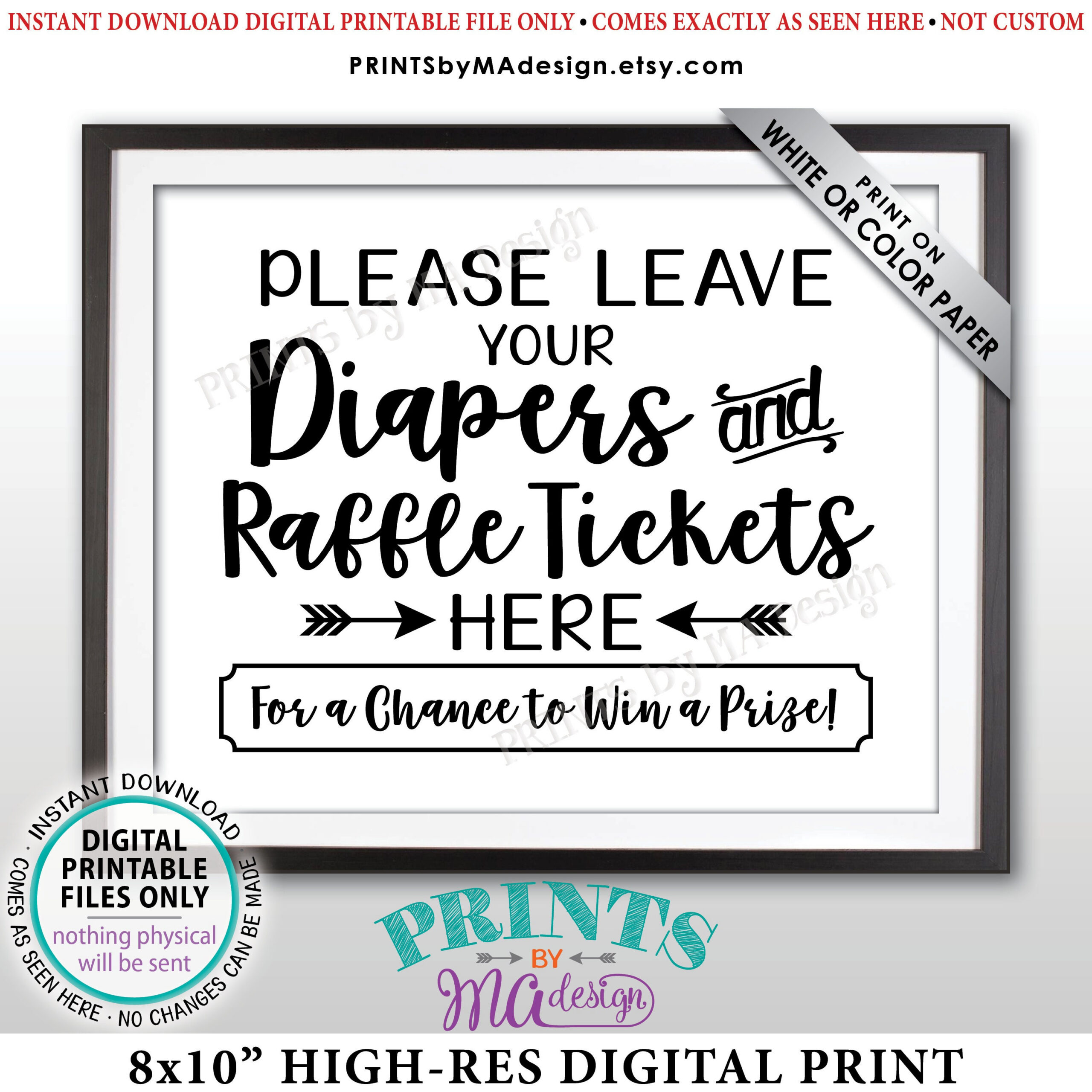 Diaper Raffle Ticket Sign, Leave Your Diapers And Raffle Tickets with regard to Printable Diaper Raffle Tickets Free