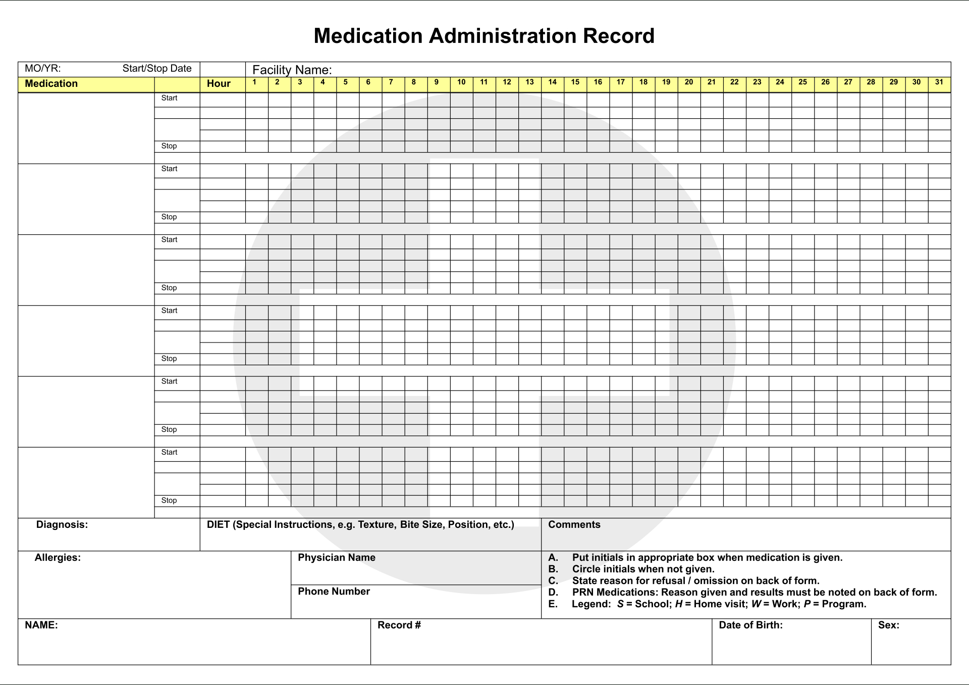 Digitise Your Medication Administration Records With Ease: Get A with Free Printable Medication Administration Record Template
