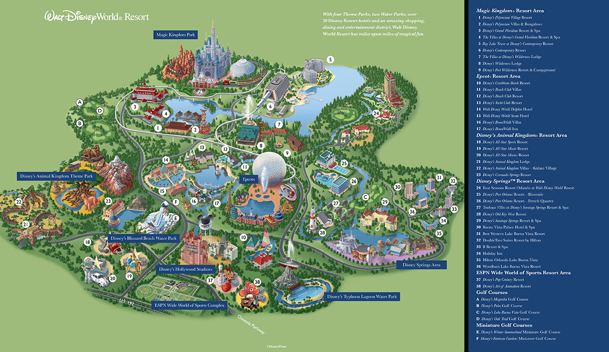 Disney World Maps - With Magic Kingdom Map within Printable Disney World Park Maps