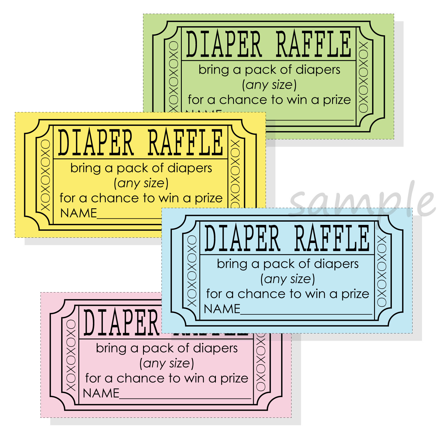Diy Diaper Raffle Ticket Stub For A Boy, Girl Or Gender Neutral for Printable Diaper Raffle Tickets Free