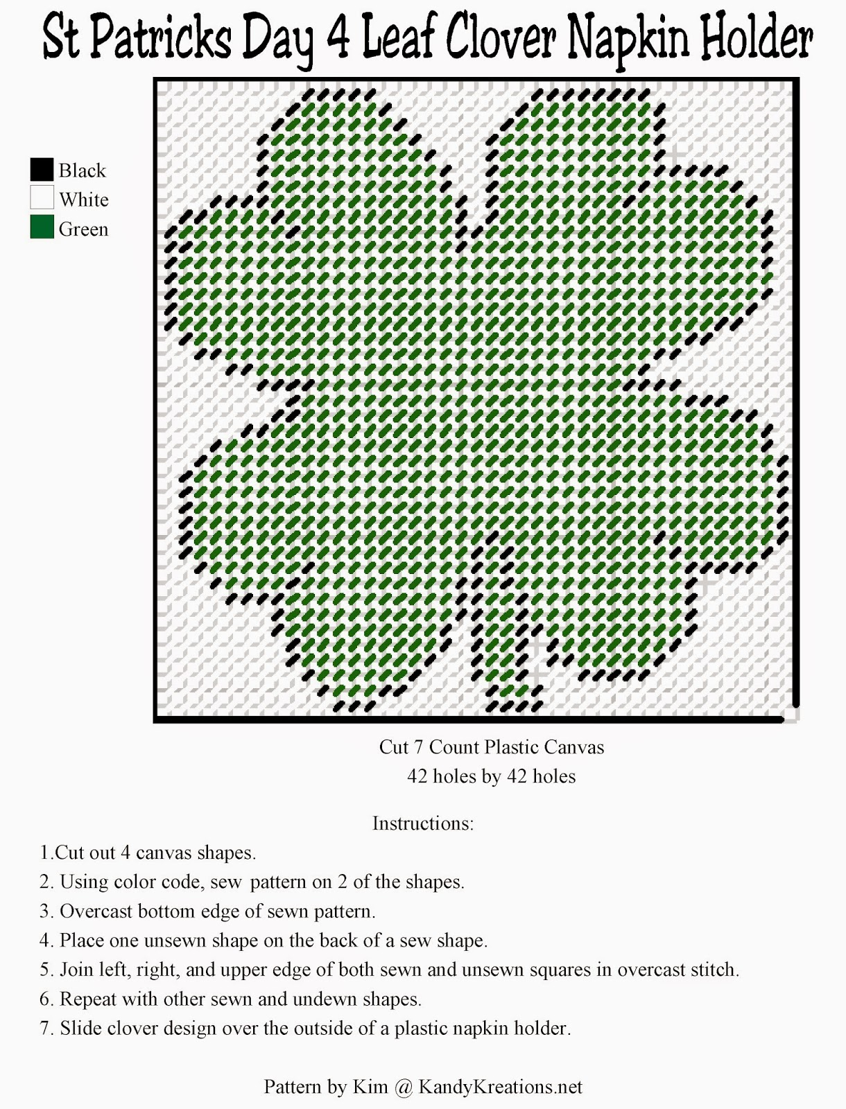 Diy Party Mom: 4 Leaf Clover St Patricks Day Napkin Holder Plastic throughout Printable Easy Plastic Canvas Patterns