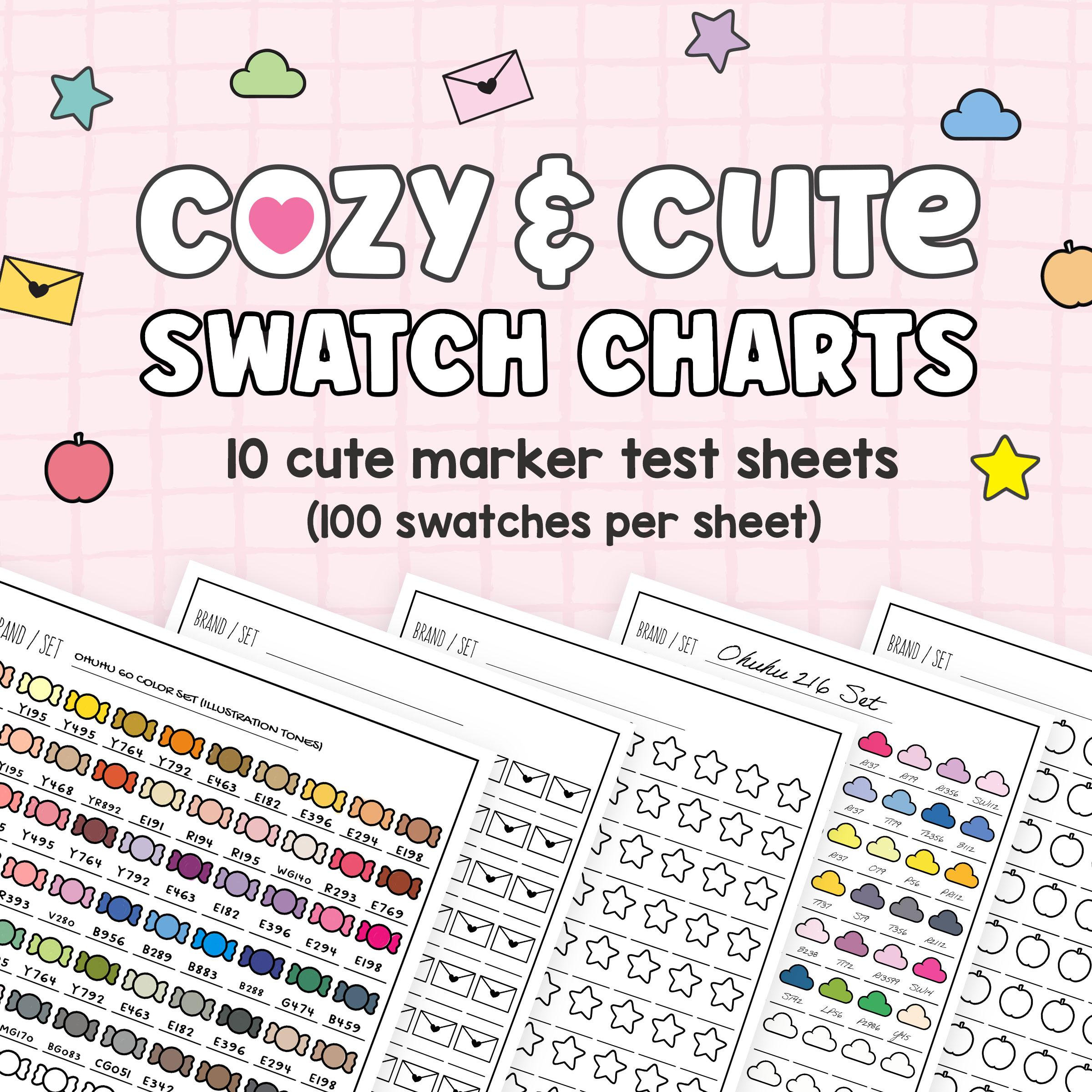 Druckbare Swatch-Chart • Alkohol-Marker-Farbkarte • Farbpaletten for Alcohol Marker Swatch Sheet Printable