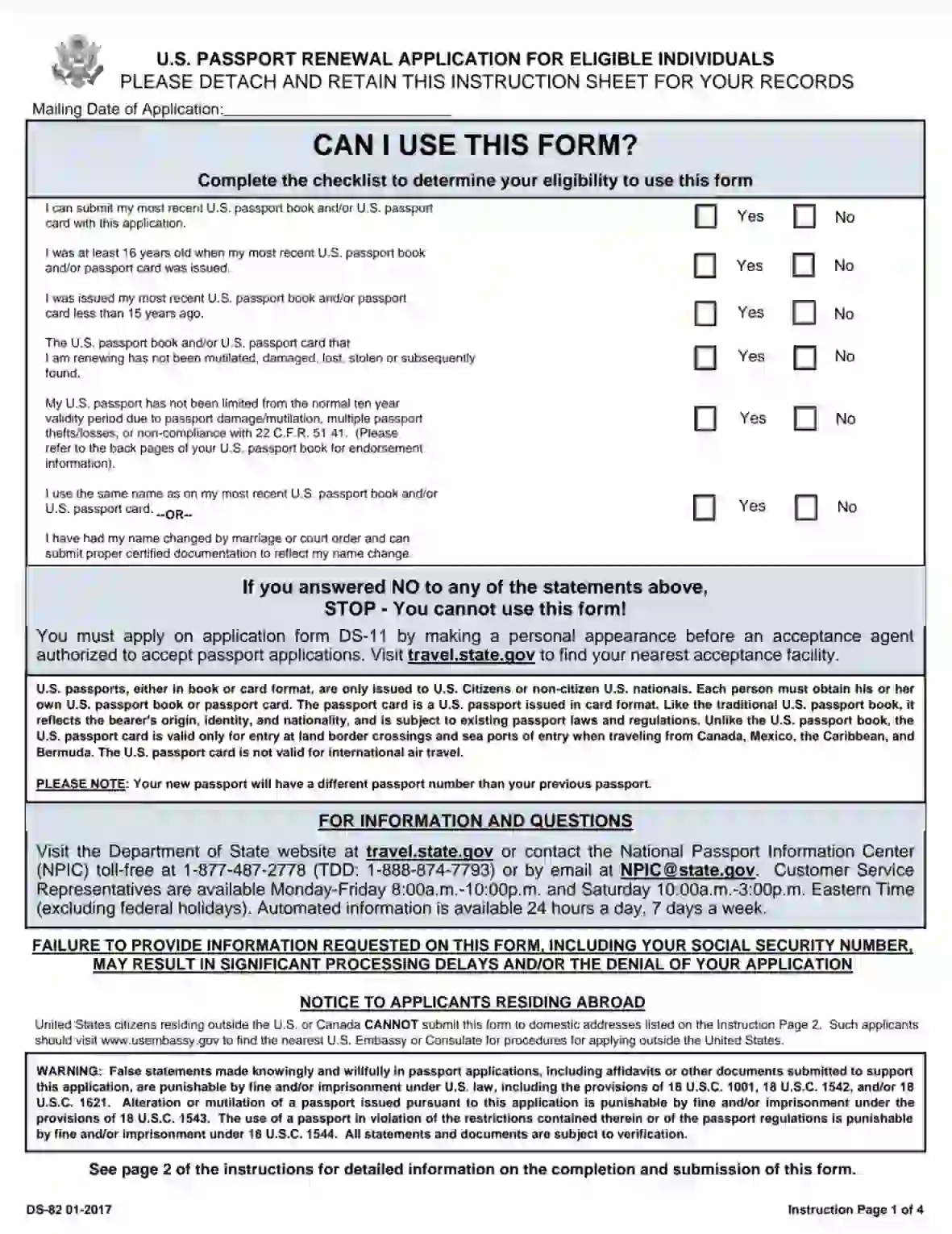 Ds-82 Us Passport Renewal Application ≡ Fill Out Pdf Forms Online throughout Passport Renewal Form Ds 82 Printable