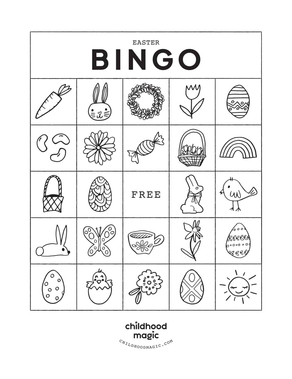 Easter Bingo - Childhood Magic throughout Free Easter Bingo Printable