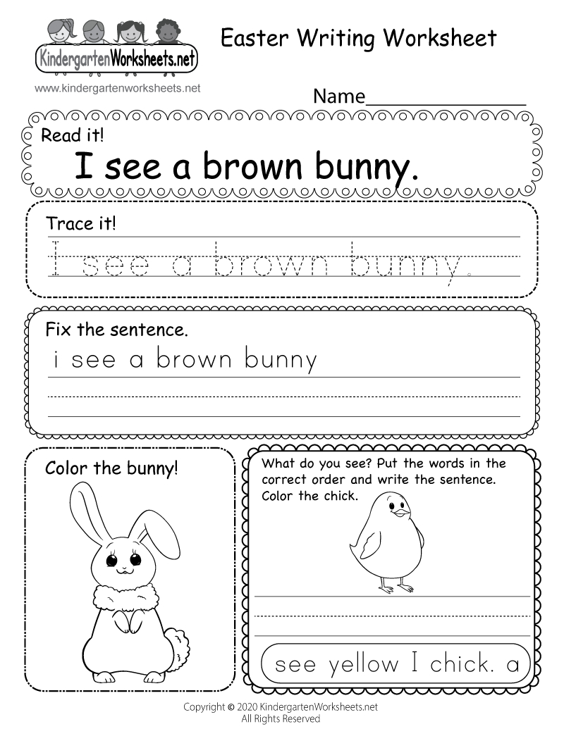 Easter Writing Worksheet - Free Printable, Digital, &amp;amp; Pdf inside Free Printable Worksheets For Writing
