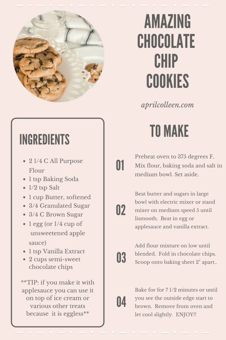 Easy Choco Chip Cookie Recipe 💗 within Chocolate Chip Cookie Recipe Printable